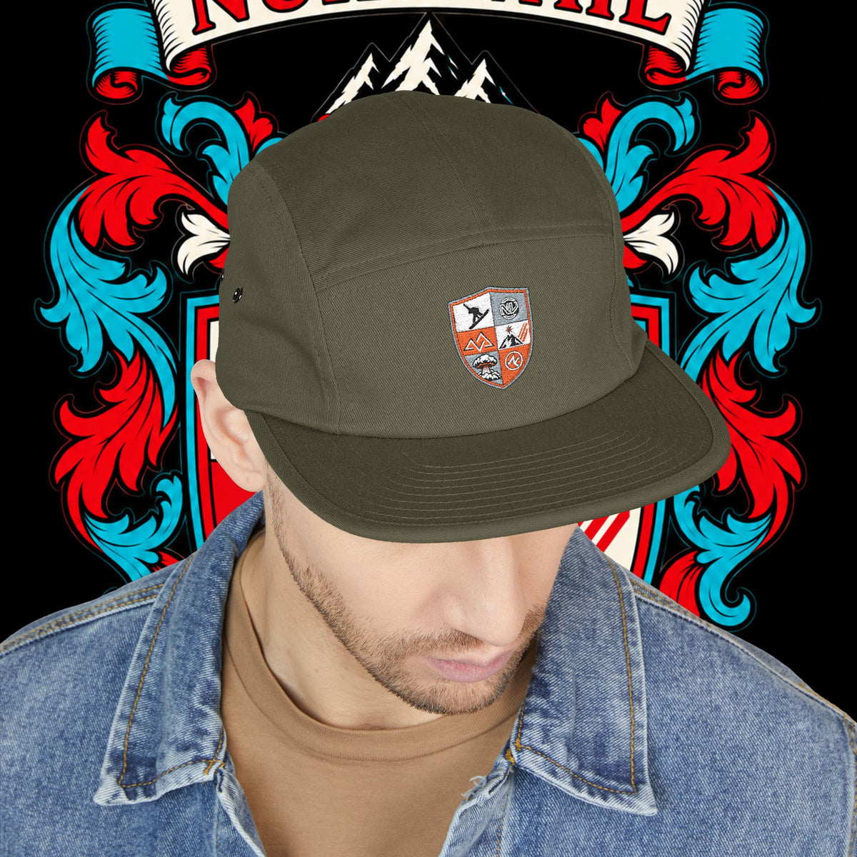 Embroidered Crest 5-Panel Cap – nuke vail family crest