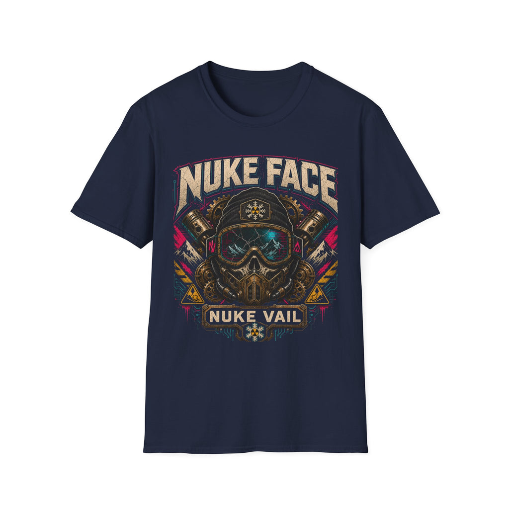 Nuke Face Graphic T-Shirt — Retro Gas Mask Skull Tee
