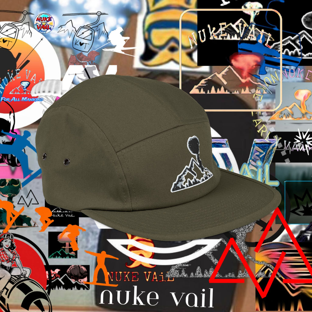 Embroidered Mountain NUKE VAIL 5 PANEL HAT