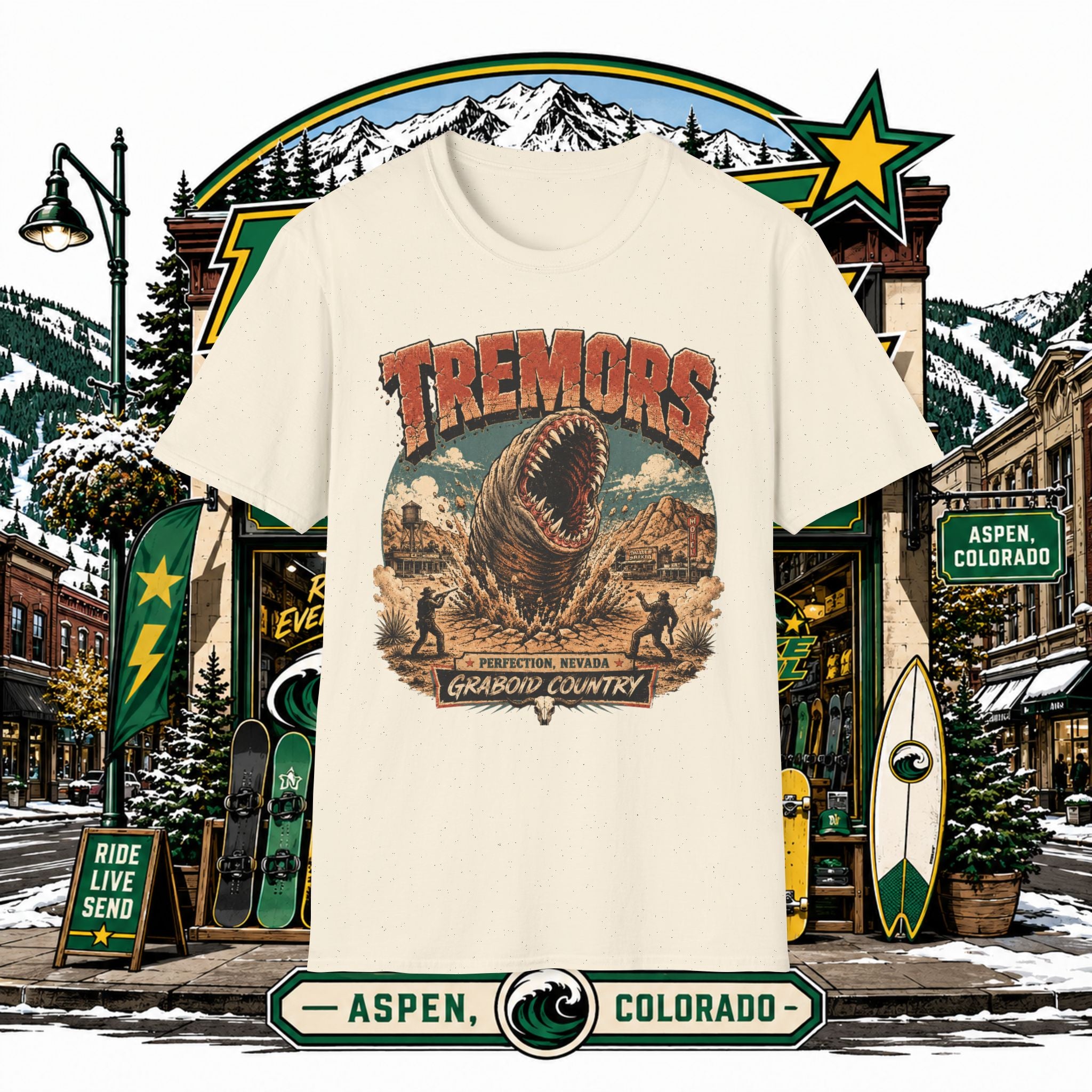 T-Shirt — Tremors Vintage Movie Poster Design - nuke vail collab