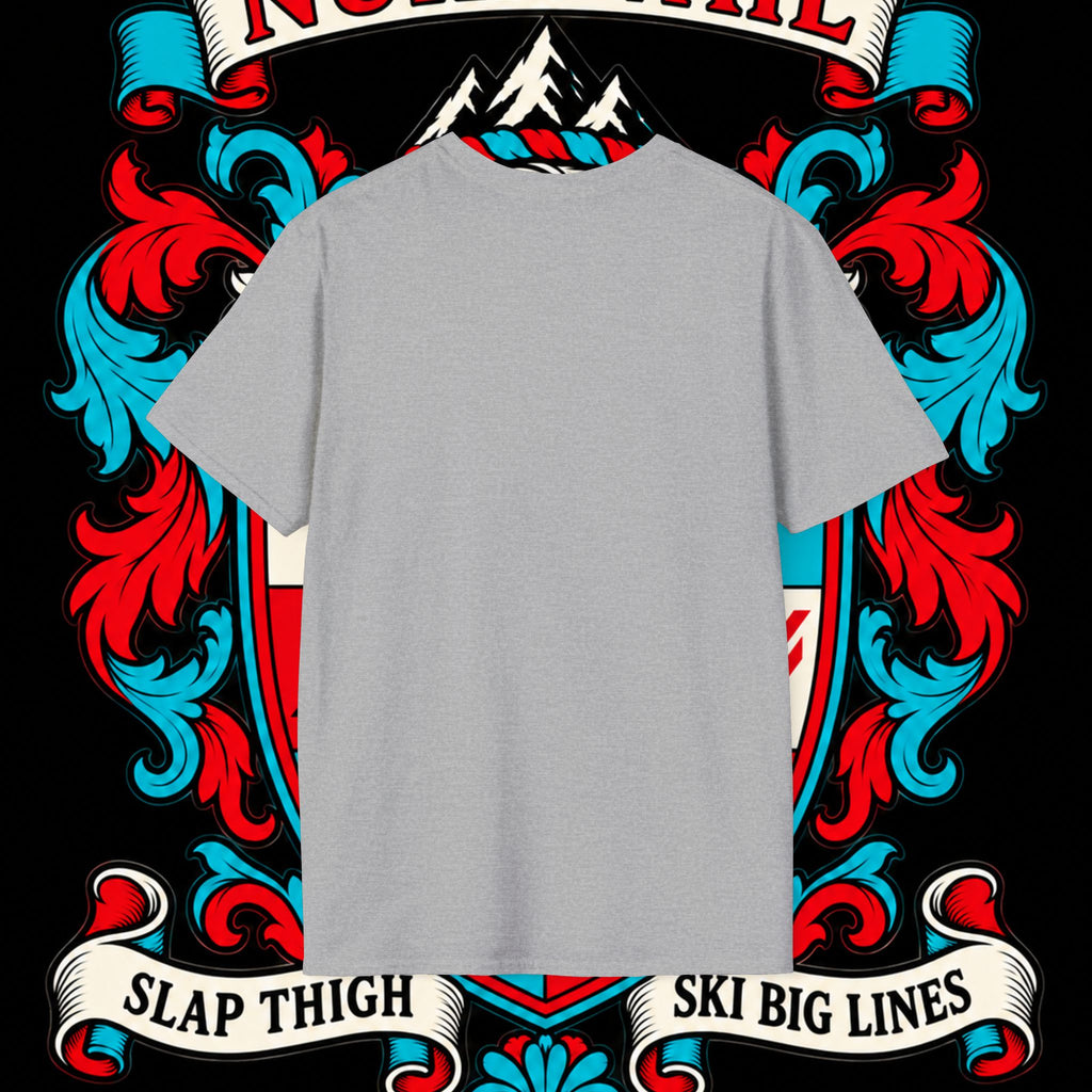 Nuke Vail Crest T-Shirt — Ski & Snowboard Retro Coat of Arms Tee