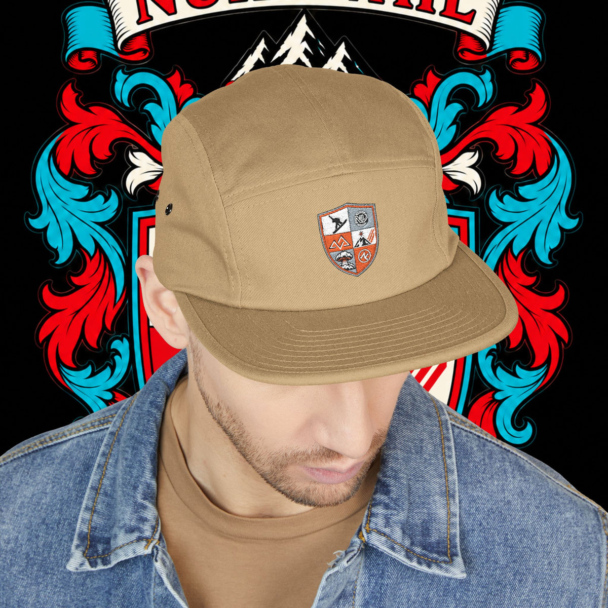 Embroidered Crest 5-Panel Cap – nuke vail family crest