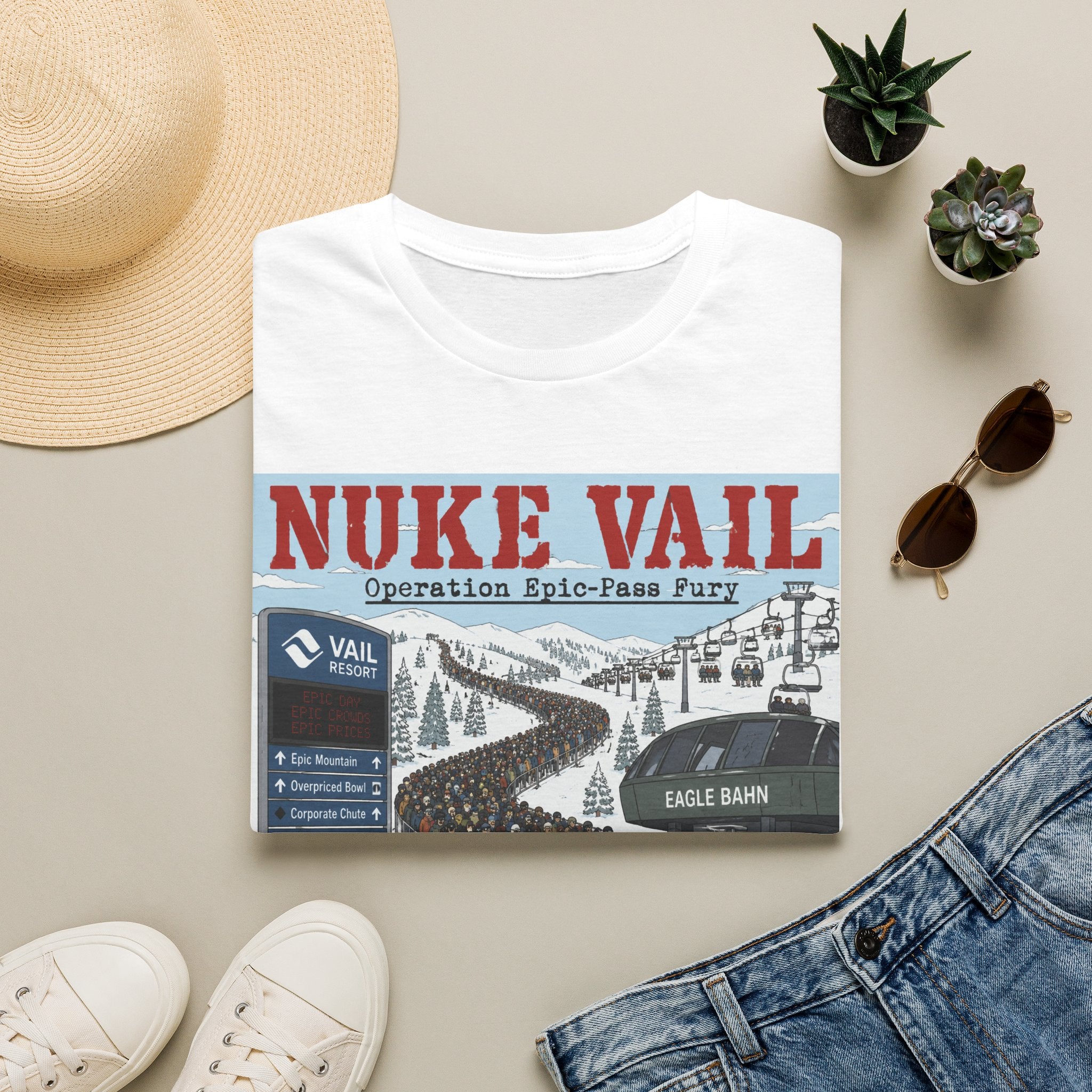 Nuke Vail Ski T-Shirt — 'Nuke Vail: Operation Epic-Fass Fury' Vintage Ski Resort Tee