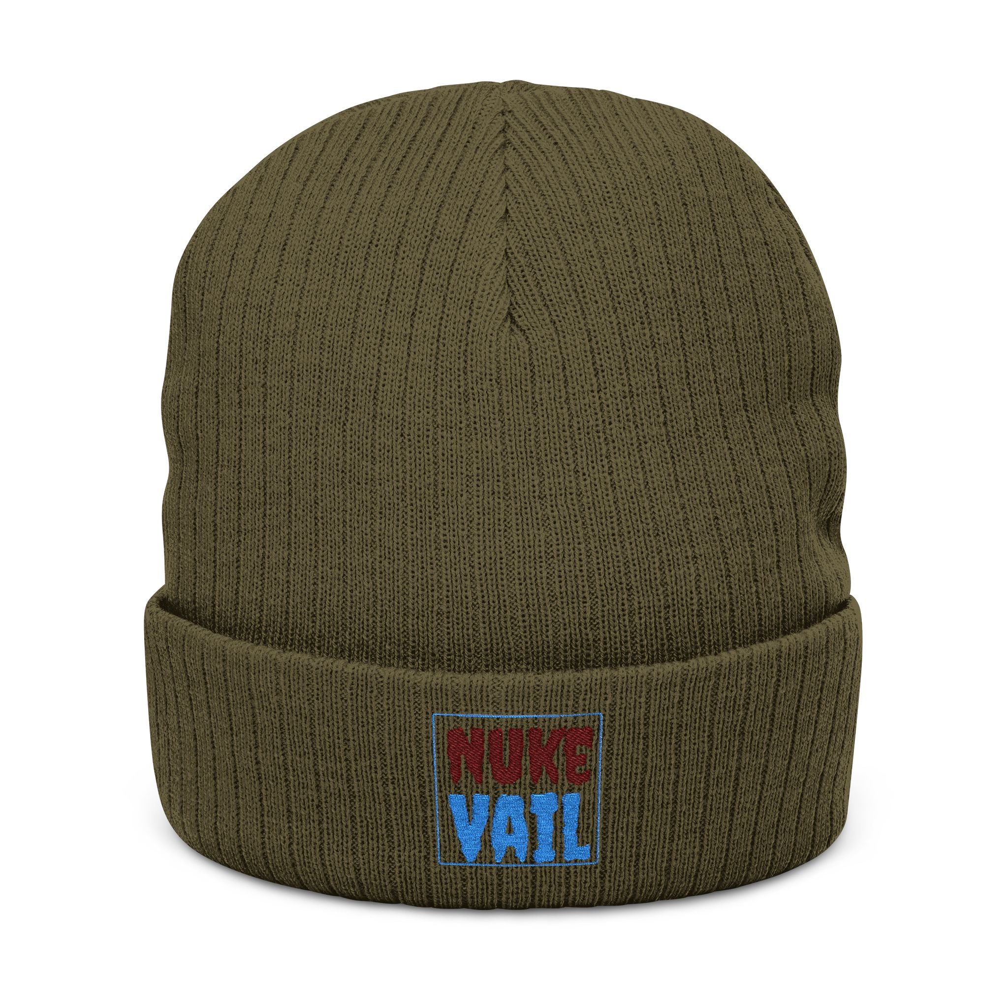 Nuke Vail Embroidered Ribbed Beanie