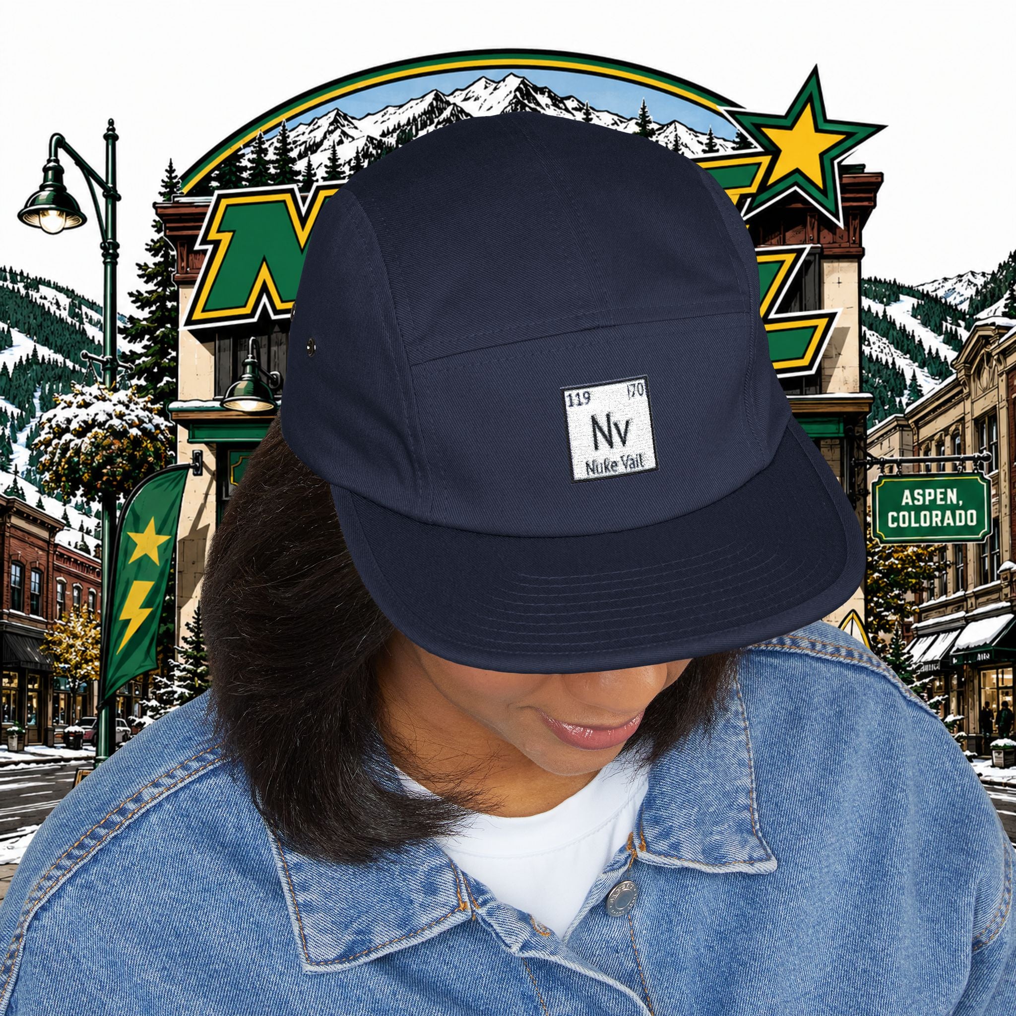 5 Panel Cap (Embroidery) - nuke vail element 119