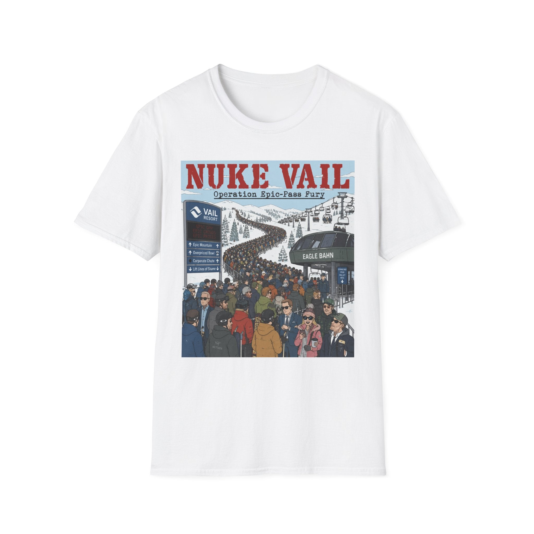 Nuke Vail Ski T-Shirt — 'Nuke Vail: Operation Epic-Fass Fury' Vintage Ski Resort Tee