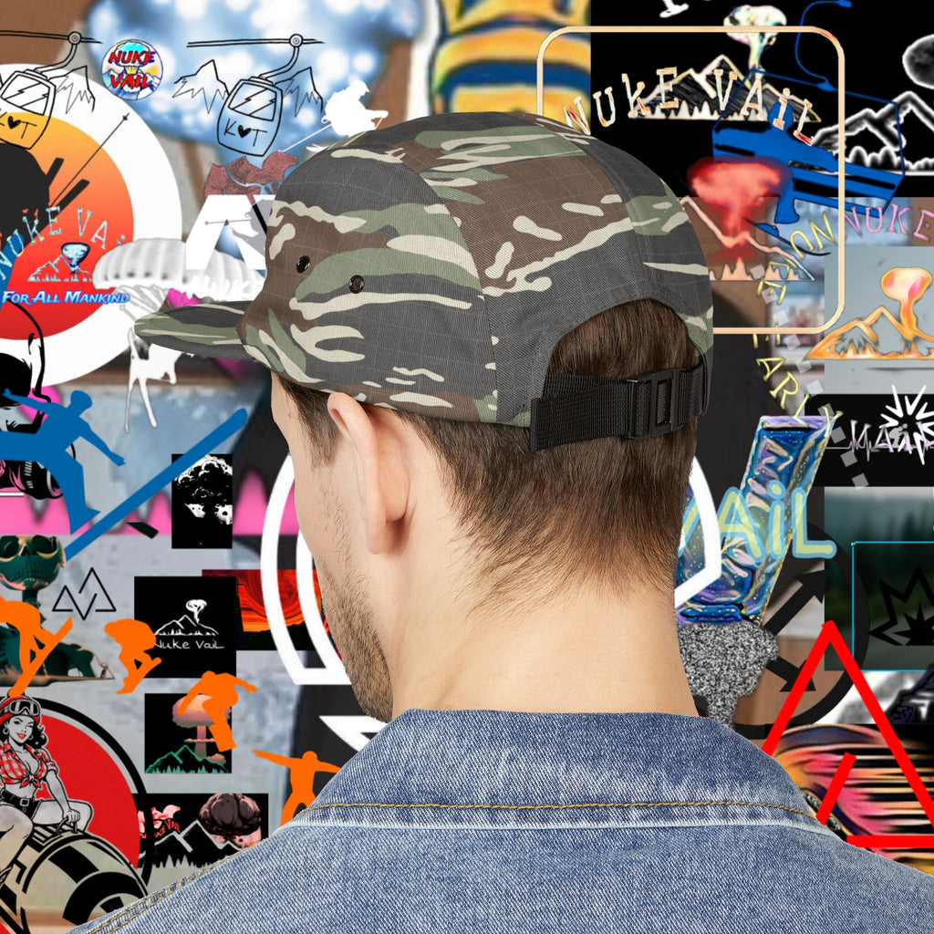 Embroidered Mountain NUKE VAIL 5 PANEL HAT