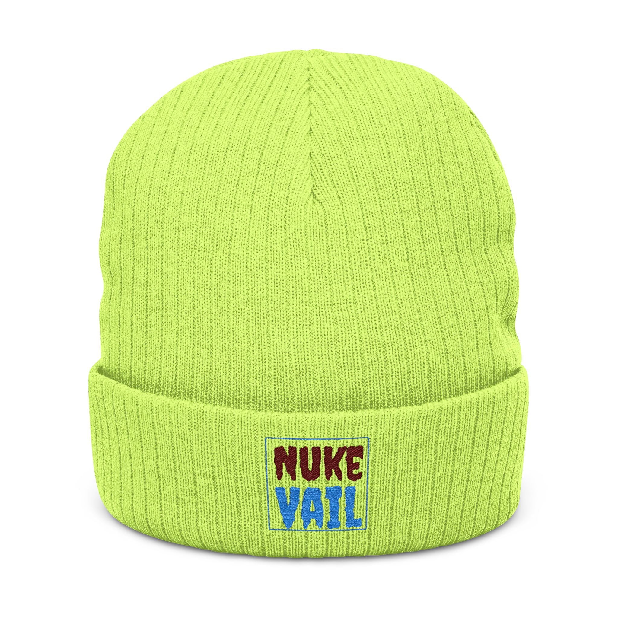 Nuke Vail Embroidered Ribbed Beanie