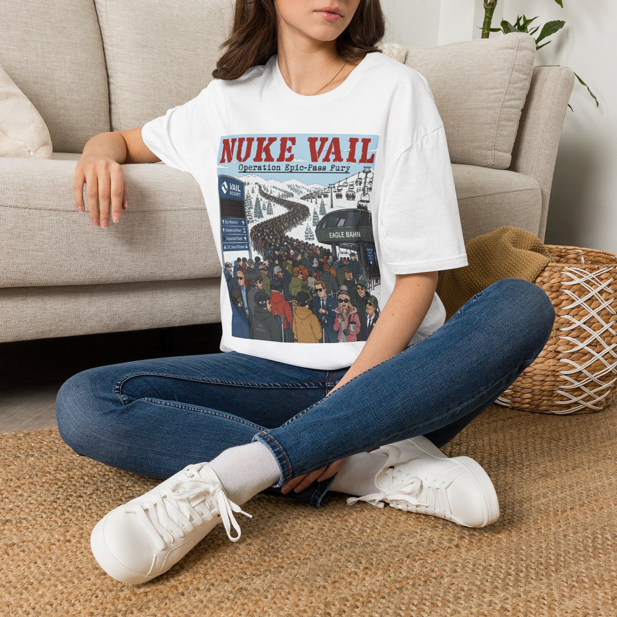 Nuke Vail Ski T-Shirt — 'Nuke Vail: Operation Epic-Fass Fury' Vintage Ski Resort Tee