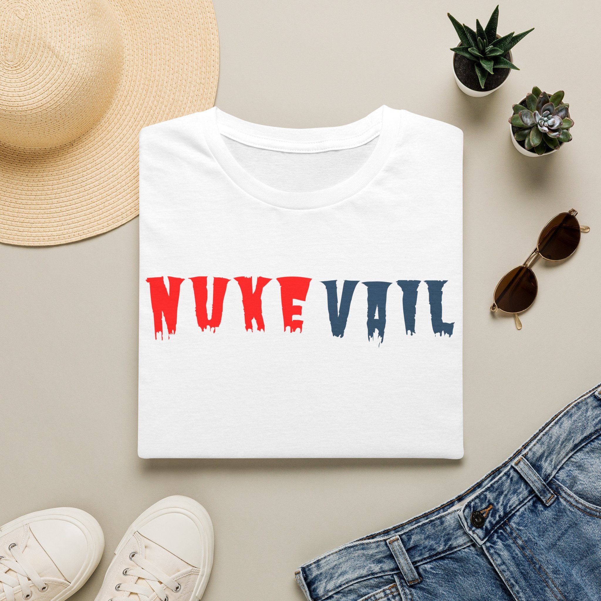 Nuke Vail T-Shirt — Red & Blue Logo Tee