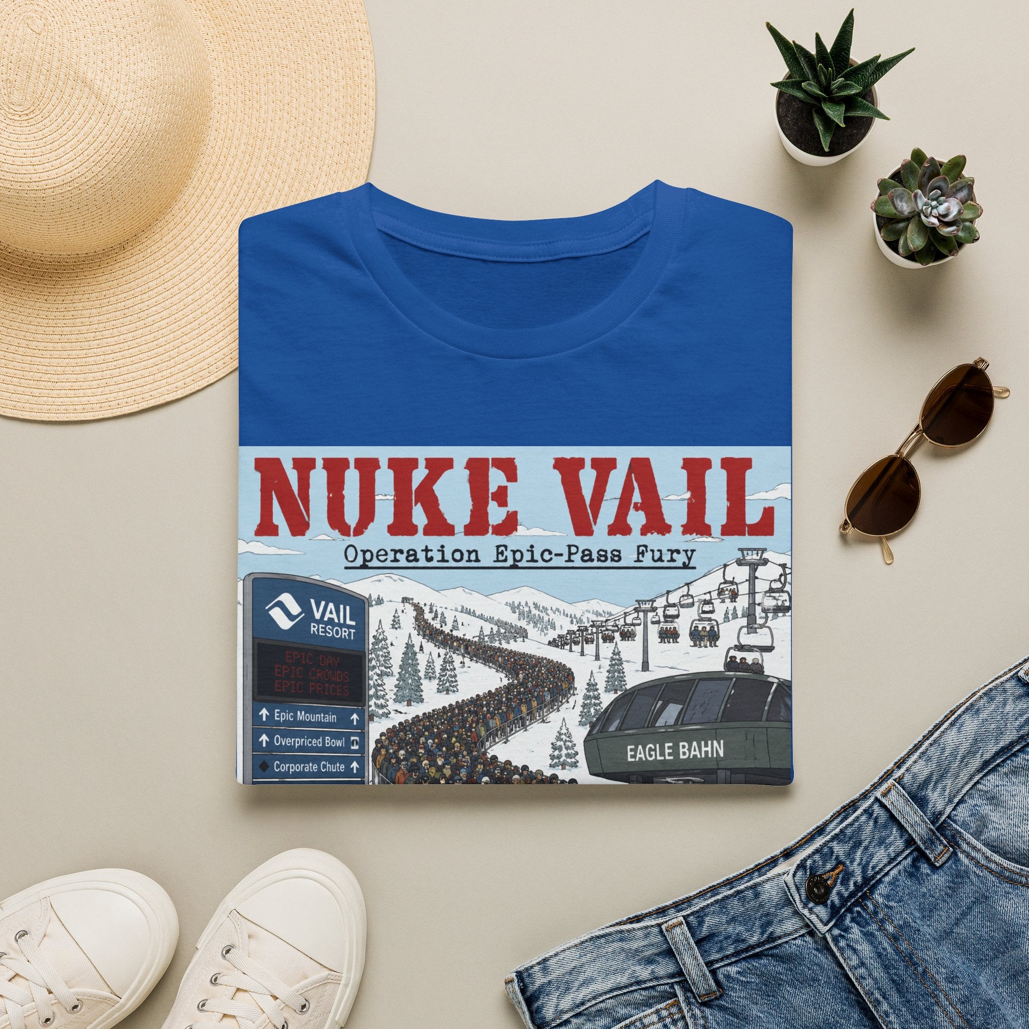 Nuke Vail Ski T-Shirt — 'Nuke Vail: Operation Epic-Fass Fury' Vintage Ski Resort Tee