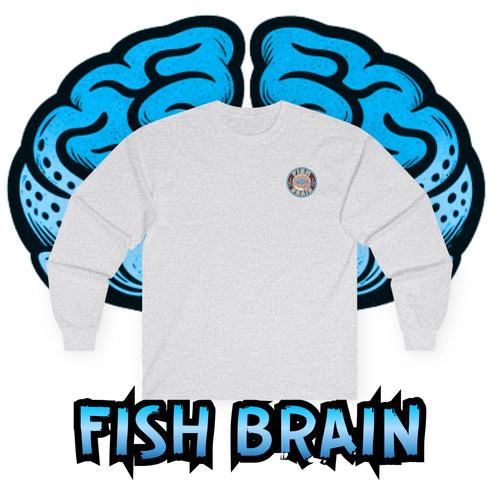 Fish Brain Badge Long Sleeve Tee — Nuke Vail Collection
