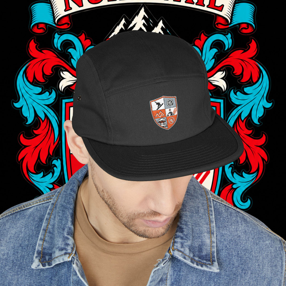 Embroidered Crest 5-Panel Cap – nuke vail family crest