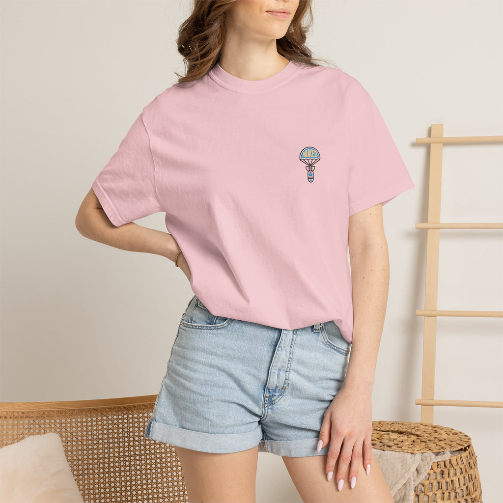 T-Shirt — Retro 'Nuke Vail' Graphic Tee with Mushroom Patch