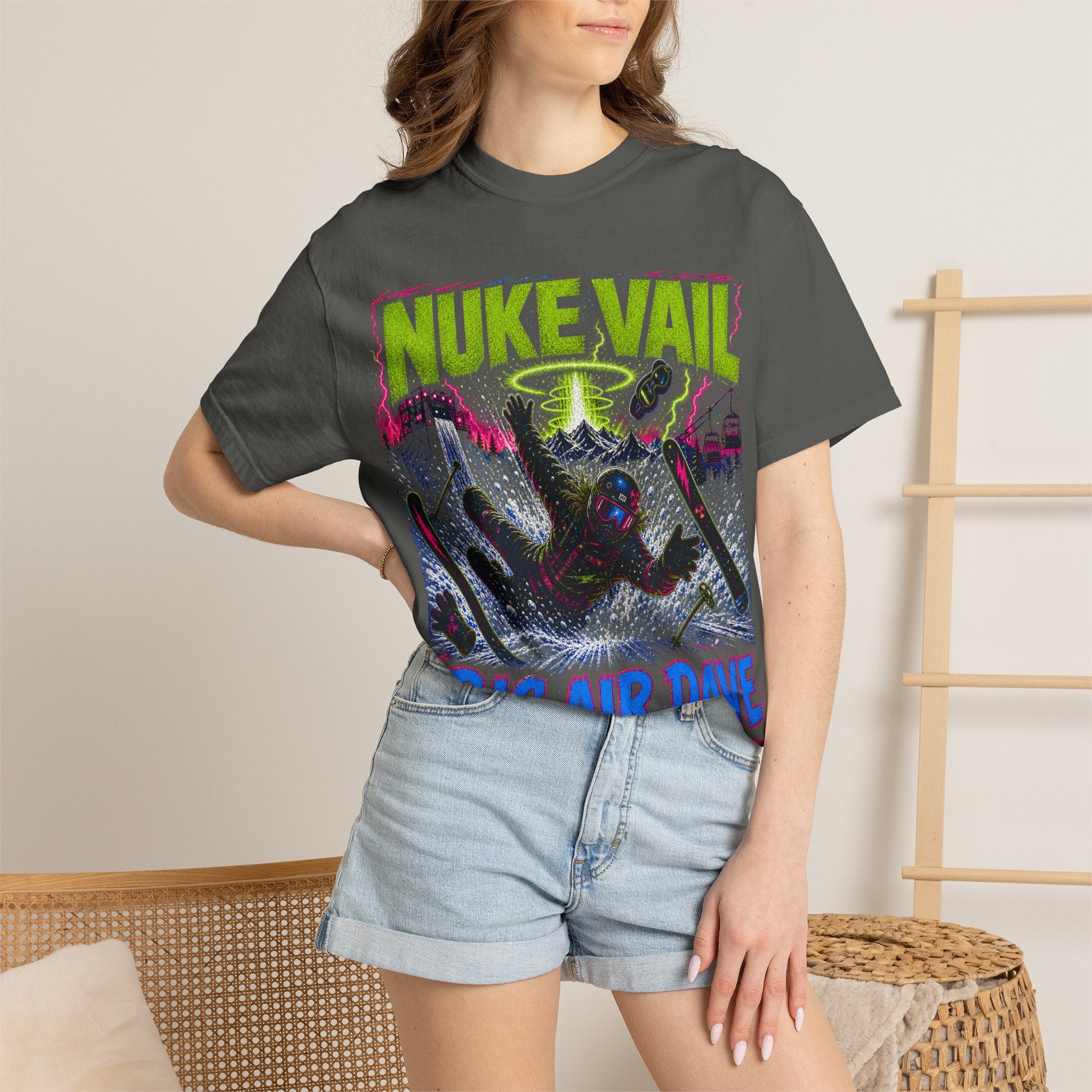 T-Shirt — "Nuke Vail" Big Air Dave Ski Graphic Tee