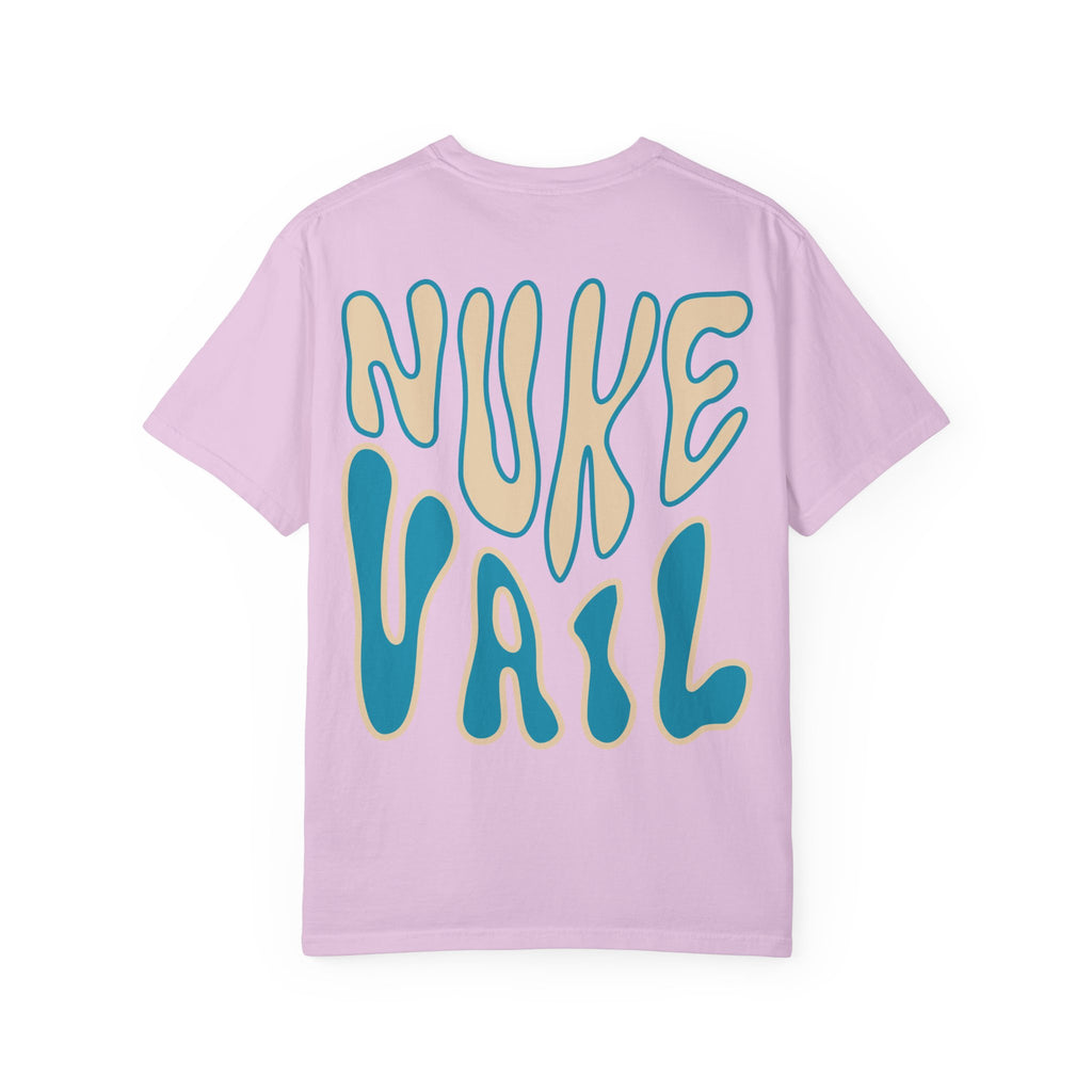 T-Shirt — Retro 'Nuke Vail' Graphic Tee with Mushroom Patch