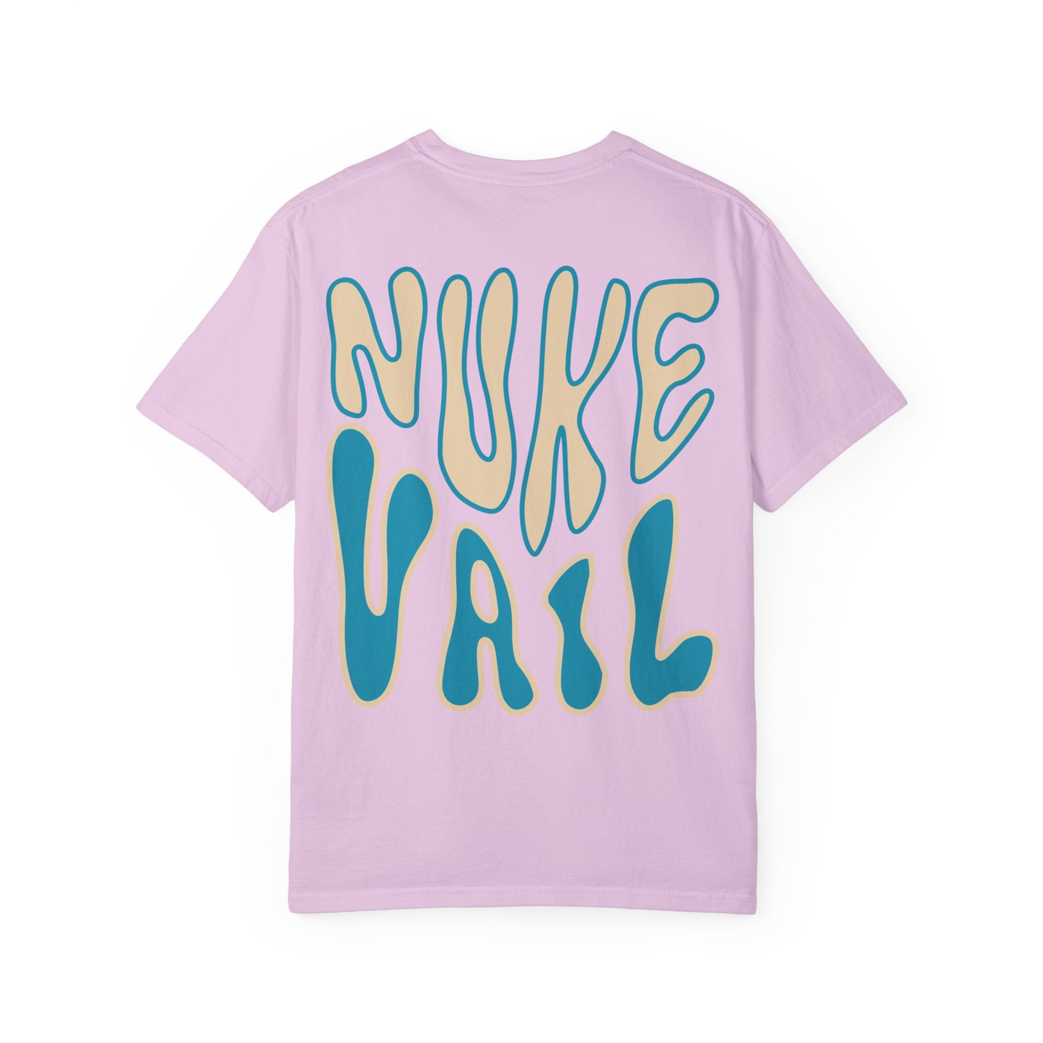 T-Shirt — Retro 'Nuke Vail' Graphic Tee with Mushroom Patch