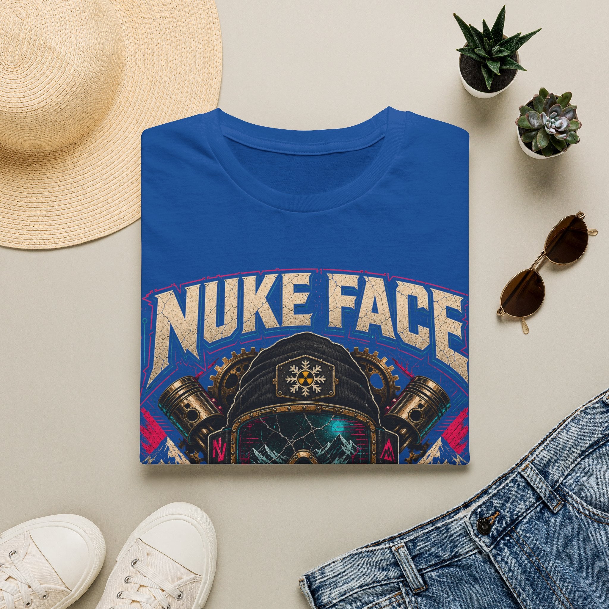 Nuke Face Graphic T-Shirt — Retro Gas Mask Skull Tee