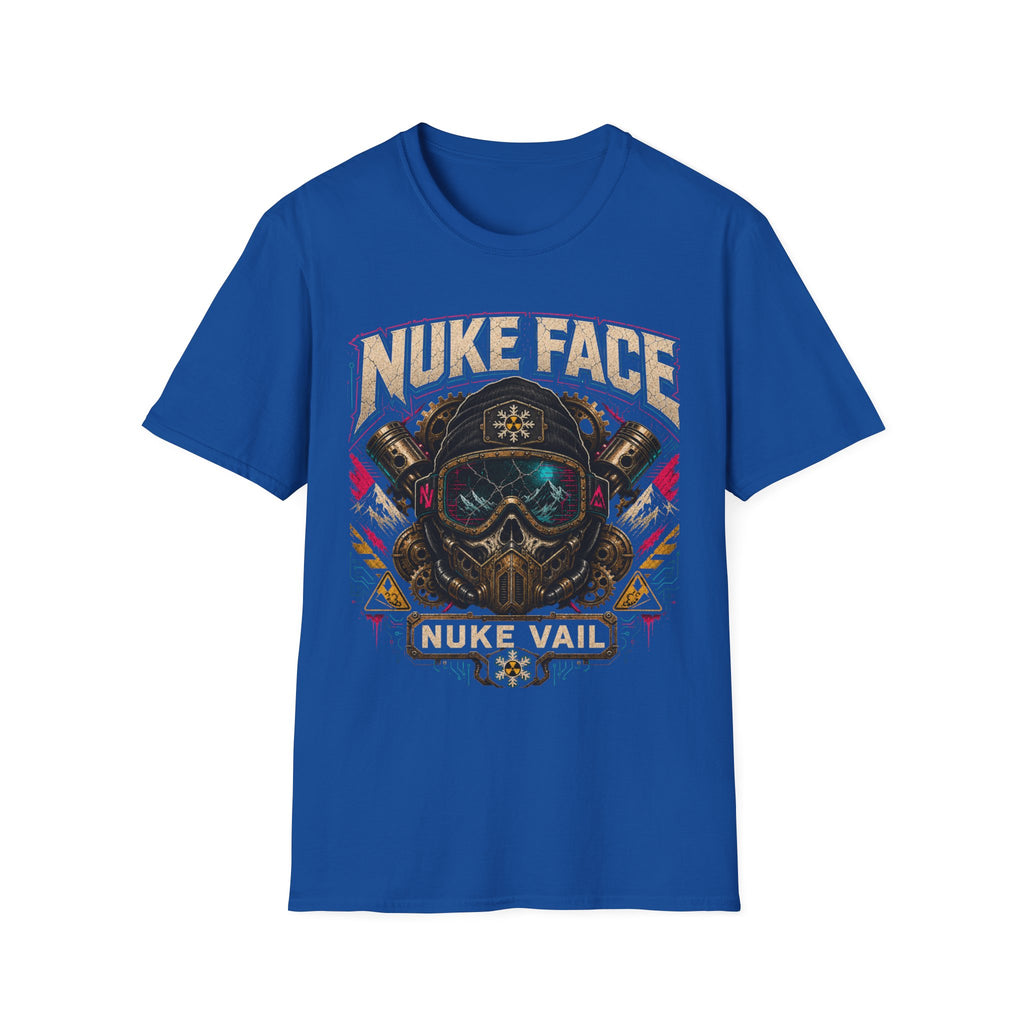 Nuke Face Graphic T-Shirt — Retro Gas Mask Skull Tee