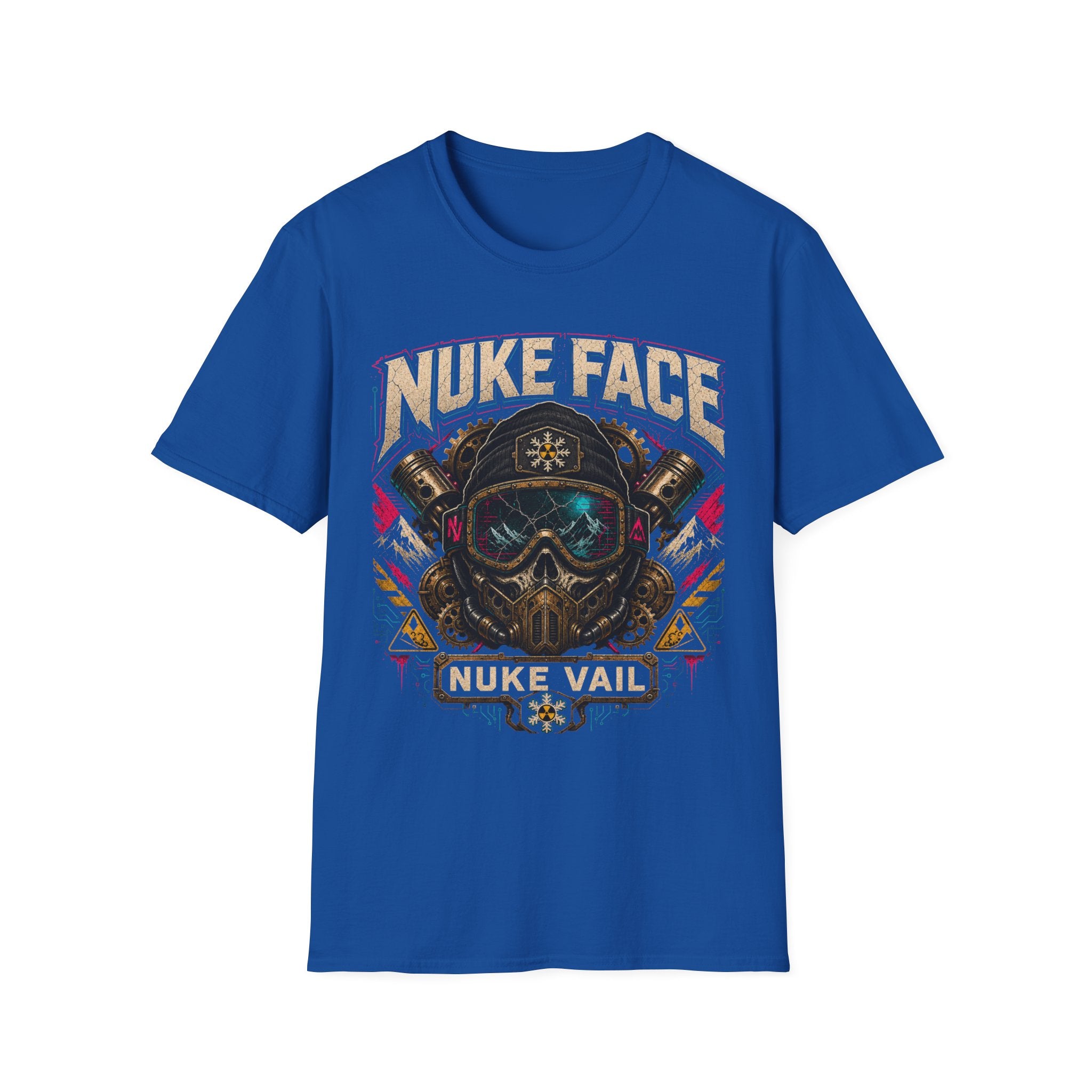 Nuke Face Graphic T-Shirt — Retro Gas Mask Skull Tee