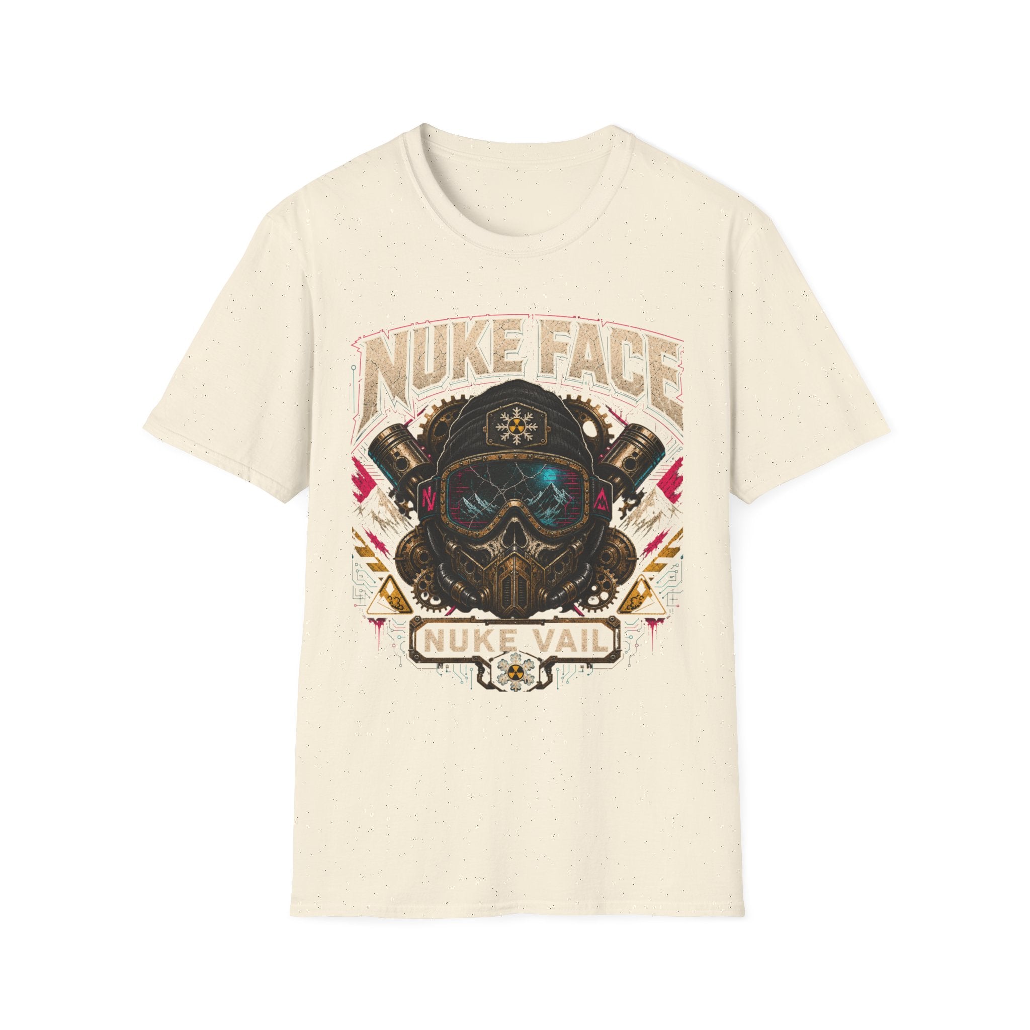 Nuke Face Graphic T-Shirt — Retro Gas Mask Skull Tee