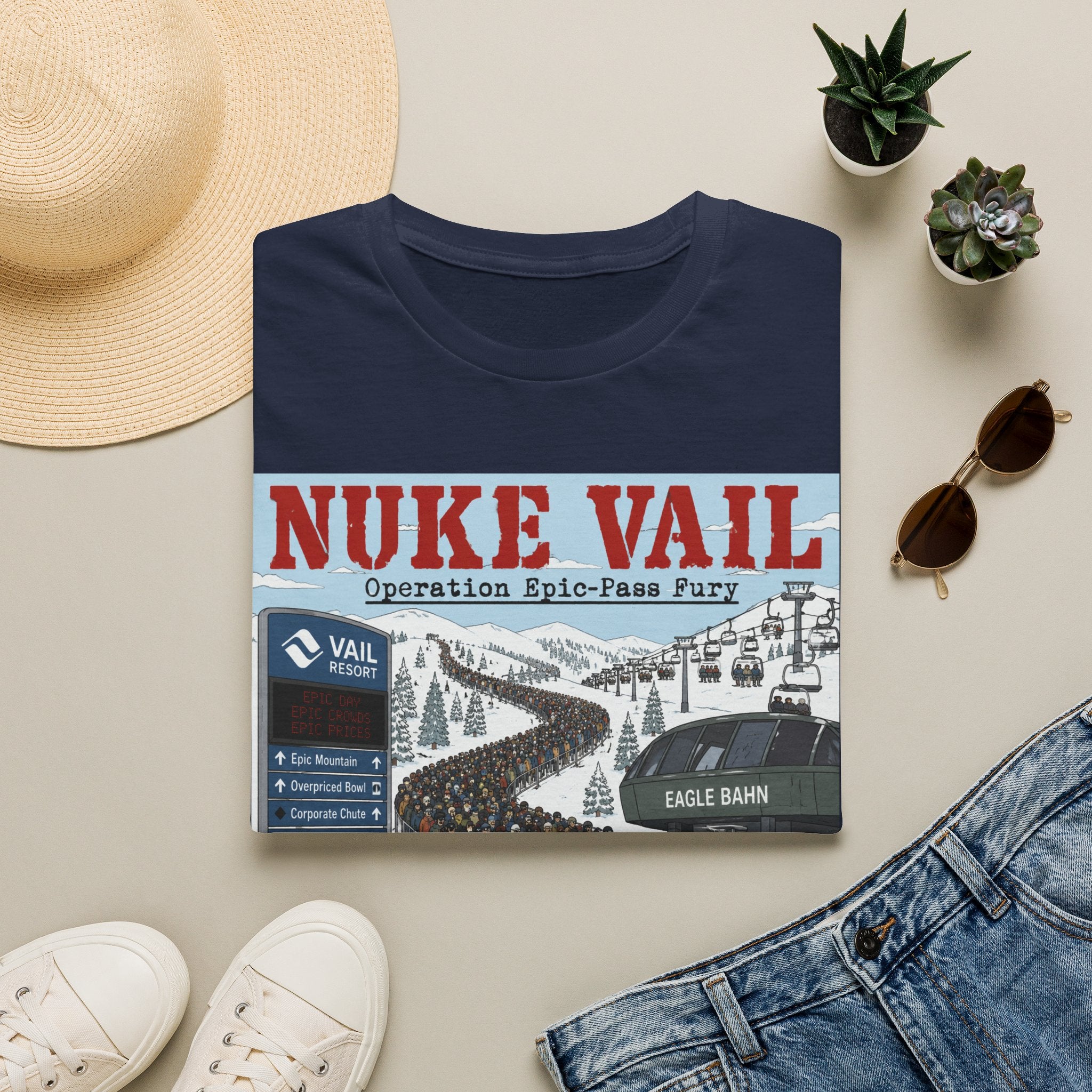 Nuke Vail Ski T-Shirt — 'Nuke Vail: Operation Epic-Fass Fury' Vintage Ski Resort Tee