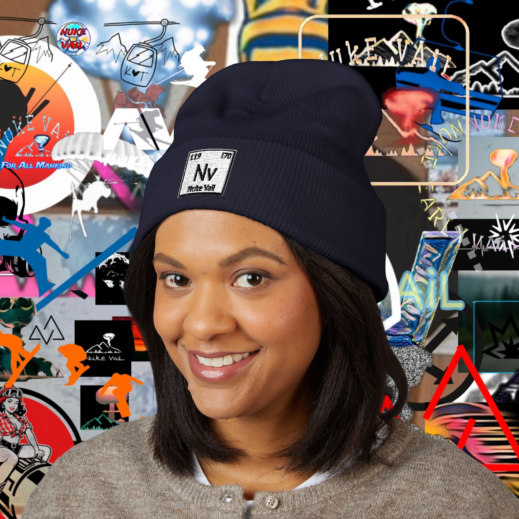 Embroidered Nuke Vail Classic Cuffed Beanie — Element 119