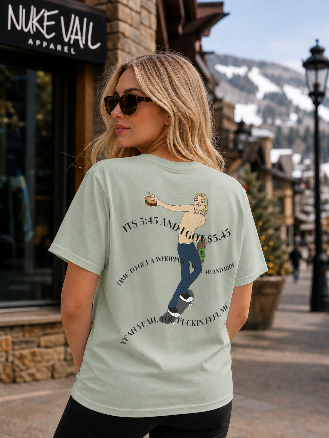 Skate Punk T-Shirt — "Nuke Vail" Graphic Tee Featuring Saint Queeblo