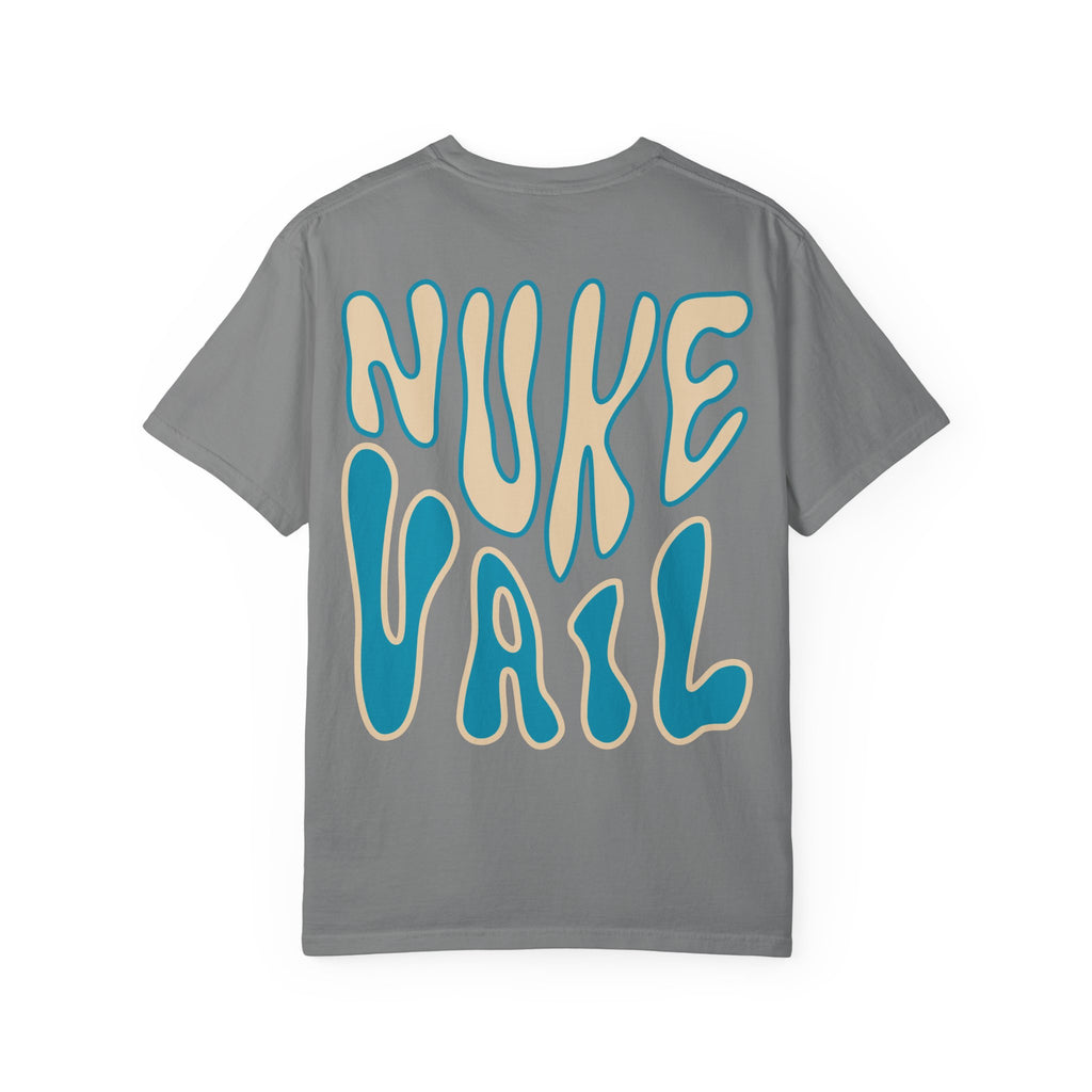T-Shirt — Retro 'Nuke Vail' Graphic Tee with Mushroom Patch