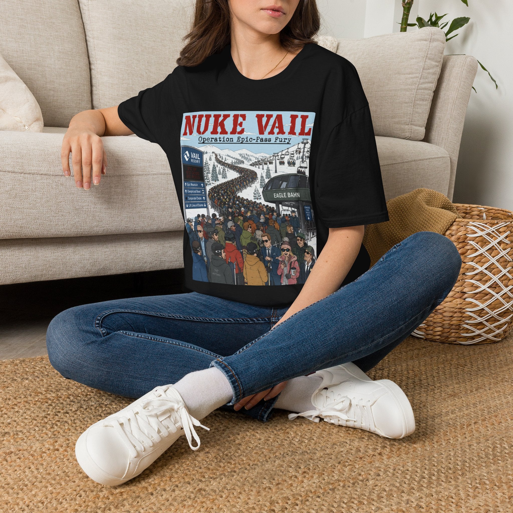 Nuke Vail Ski T-Shirt — 'Nuke Vail: Operation Epic-Fass Fury' Vintage Ski Resort Tee