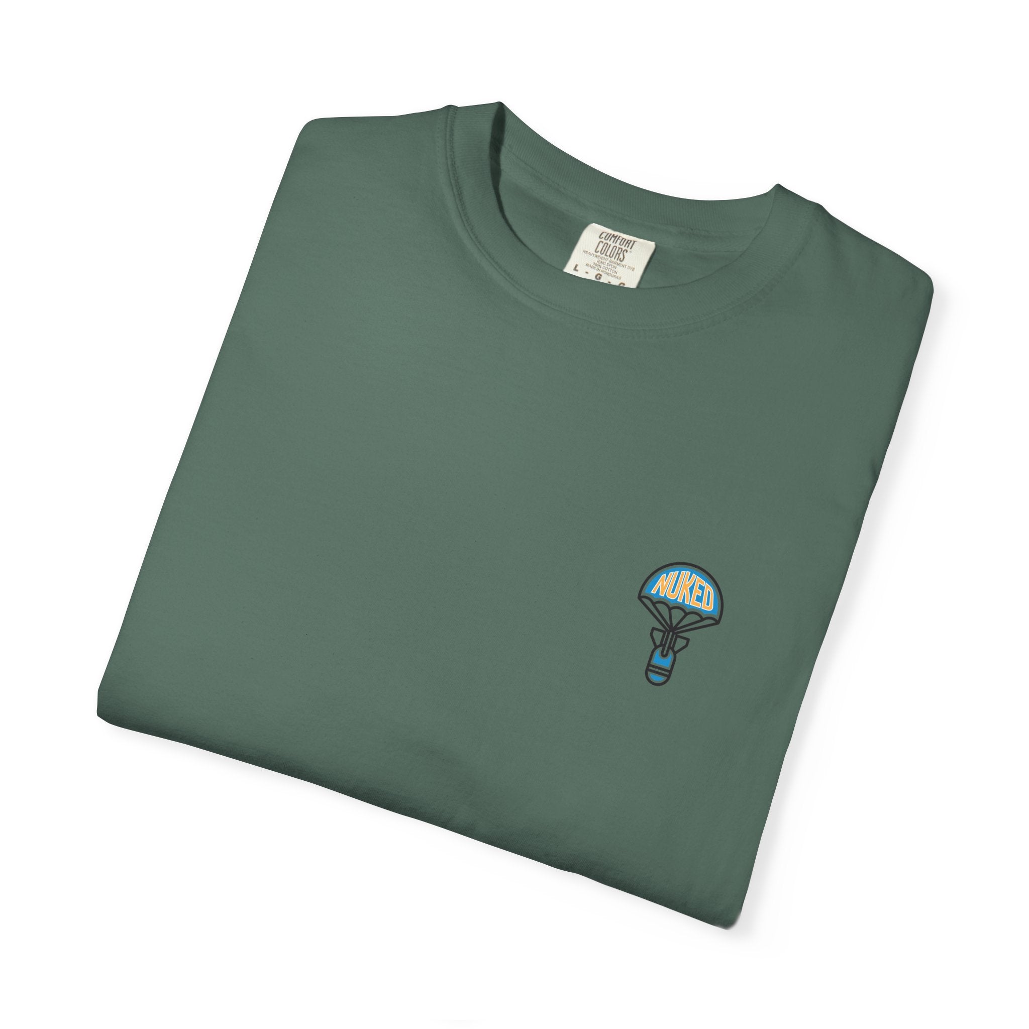 T-Shirt — Retro 'Nuke Vail' Graphic Tee with Mushroom Patch