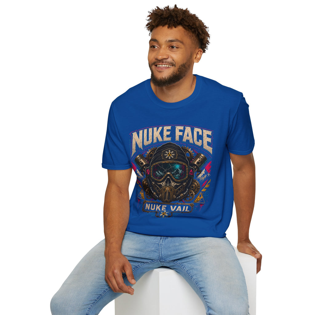 Nuke Face Graphic T-Shirt — Retro Gas Mask Skull Tee