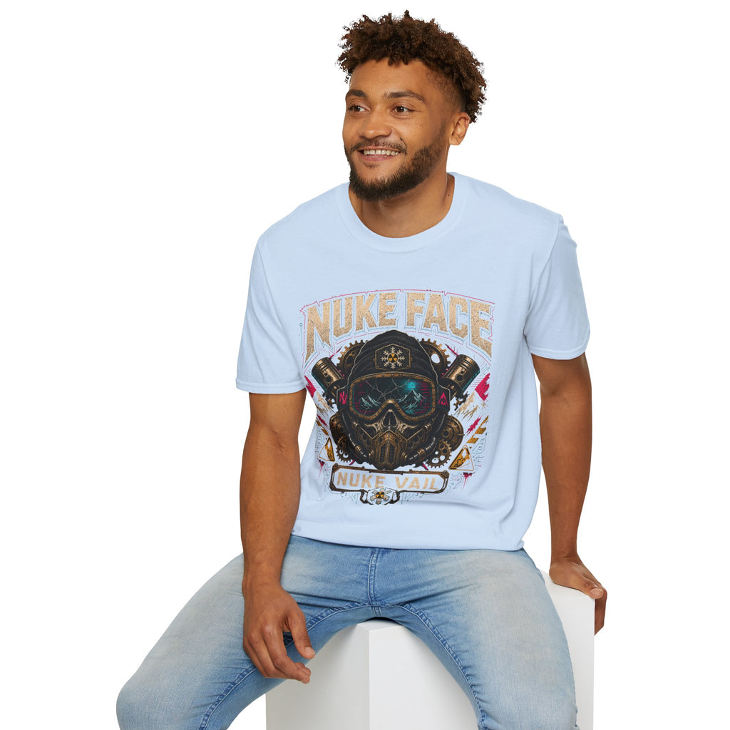 Nuke Face Graphic T-Shirt — Retro Gas Mask Skull Tee