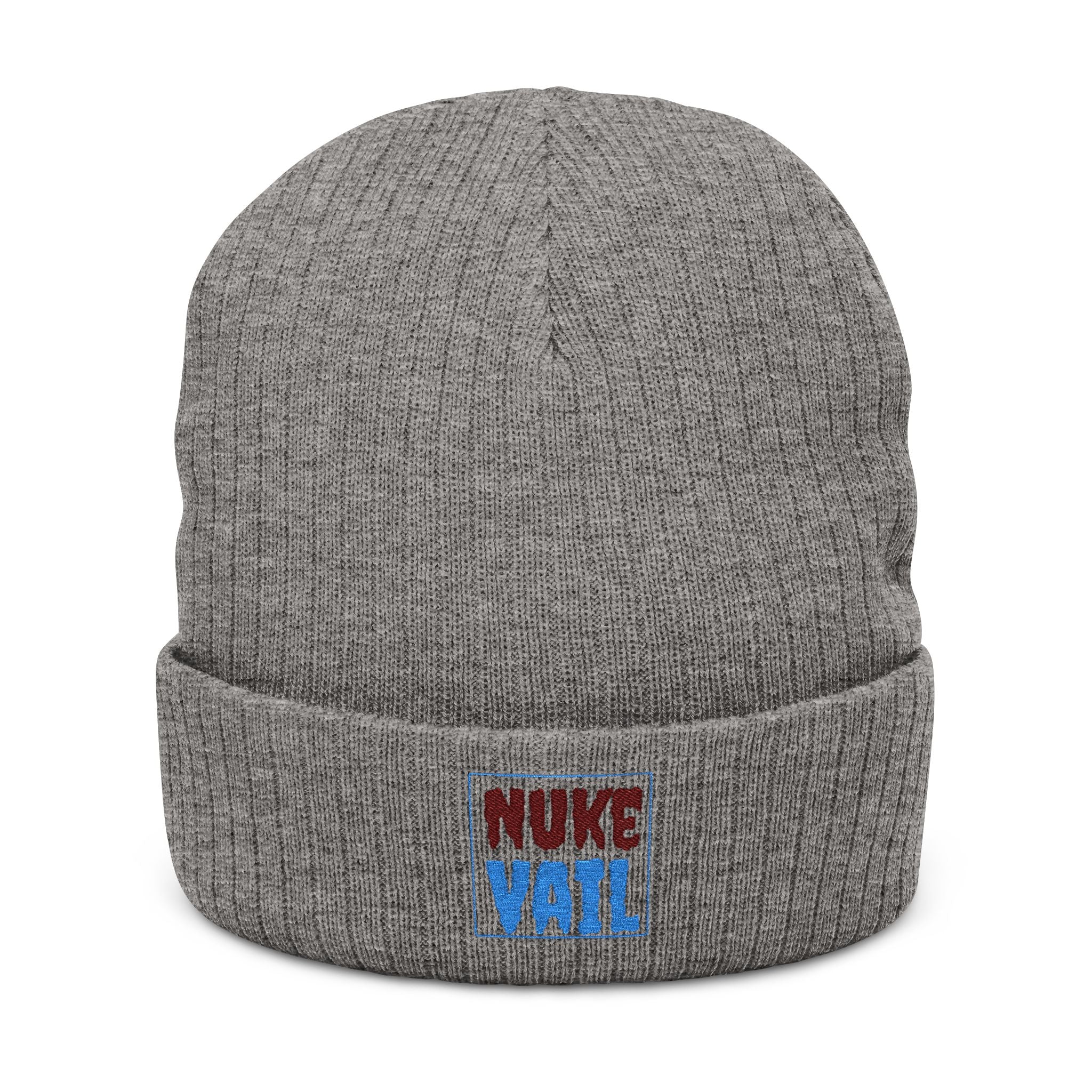 Nuke Vail Embroidered Ribbed Beanie