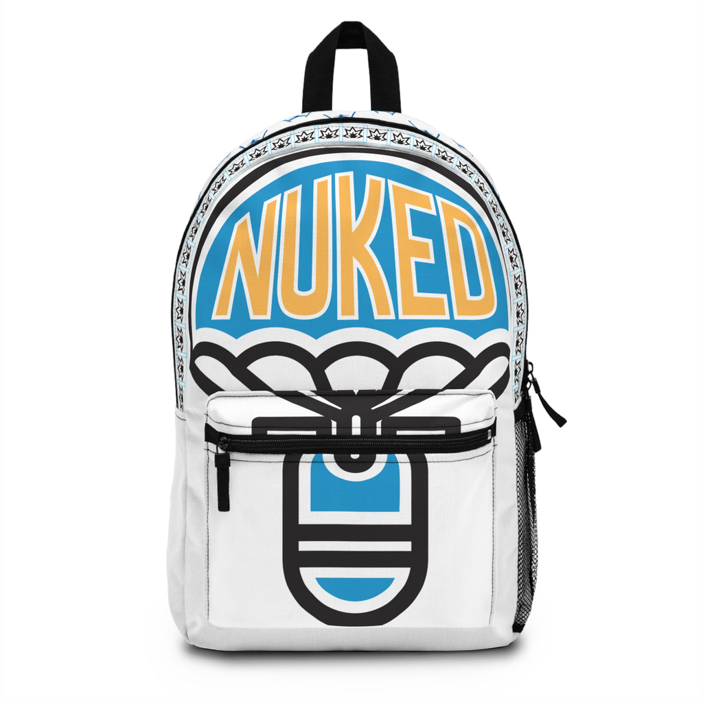 Nuked Bomber Graphic Backpack — Bold Retro Skateboard School Bag