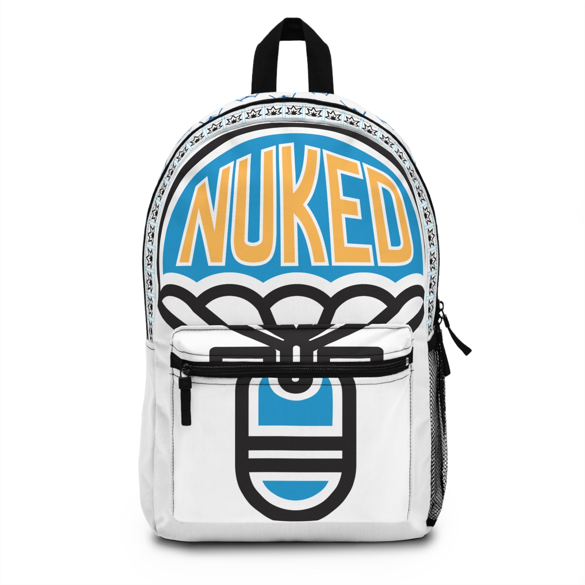 Nuked Bomber Graphic Backpack — Bold Retro Skateboard School Bag