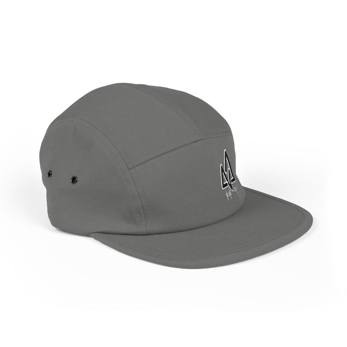 Embroidered Mountain Logo 5-Panel Cap — Beige Outdoor Hat