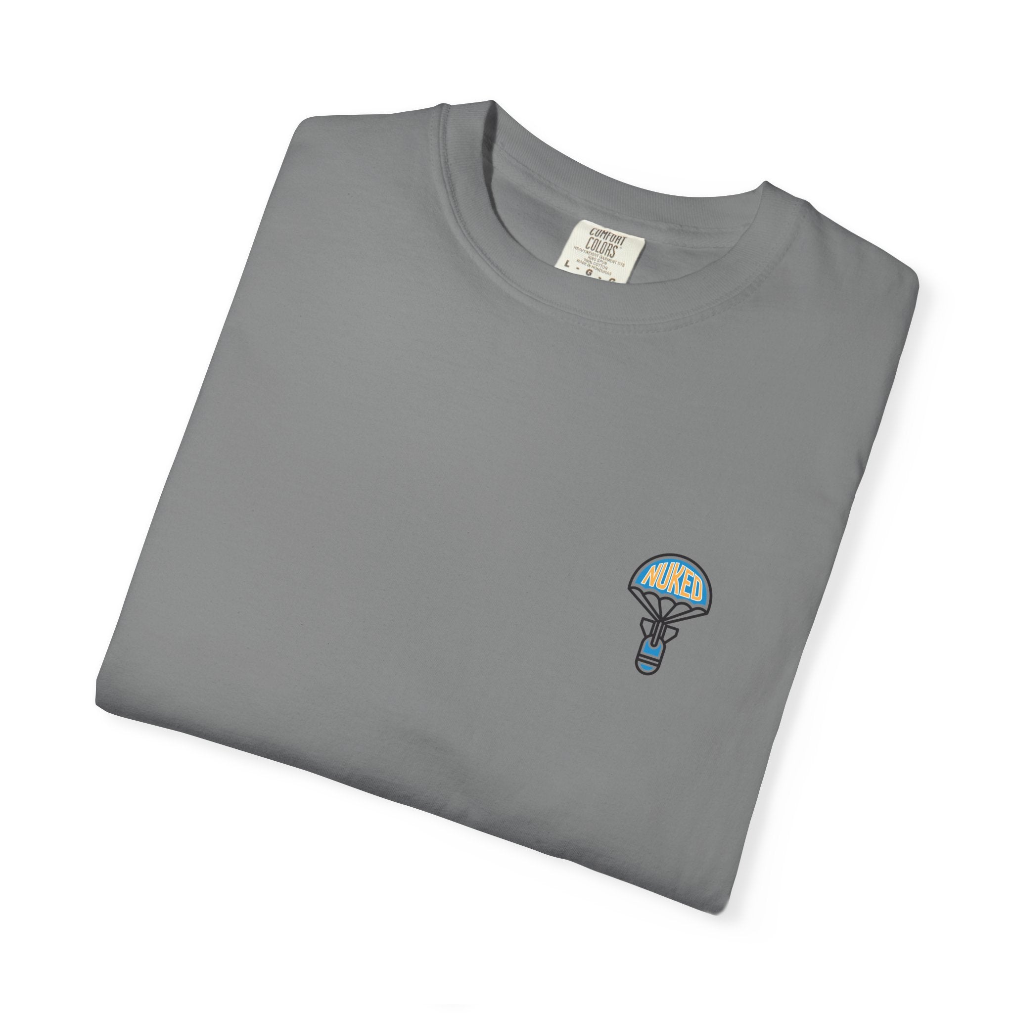T-Shirt — Retro 'Nuke Vail' Graphic Tee with Mushroom Patch