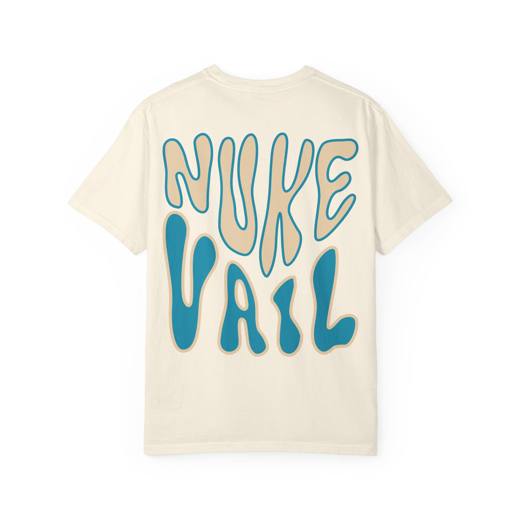 T-Shirt — Retro 'Nuke Vail' Graphic Tee with Mushroom Patch