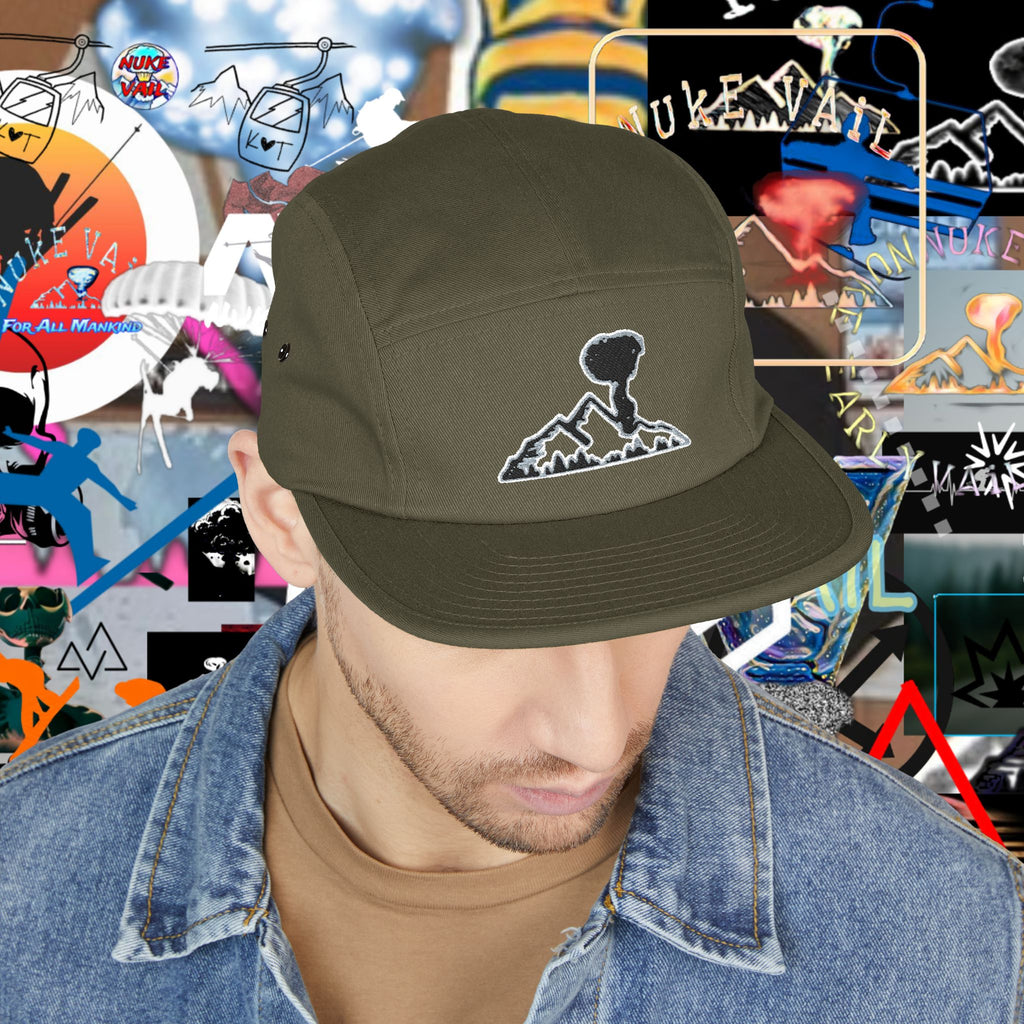 Embroidered Mountain NUKE VAIL 5 PANEL HAT