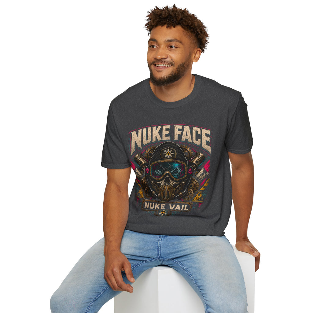 Nuke Face Graphic T-Shirt — Retro Gas Mask Skull Tee