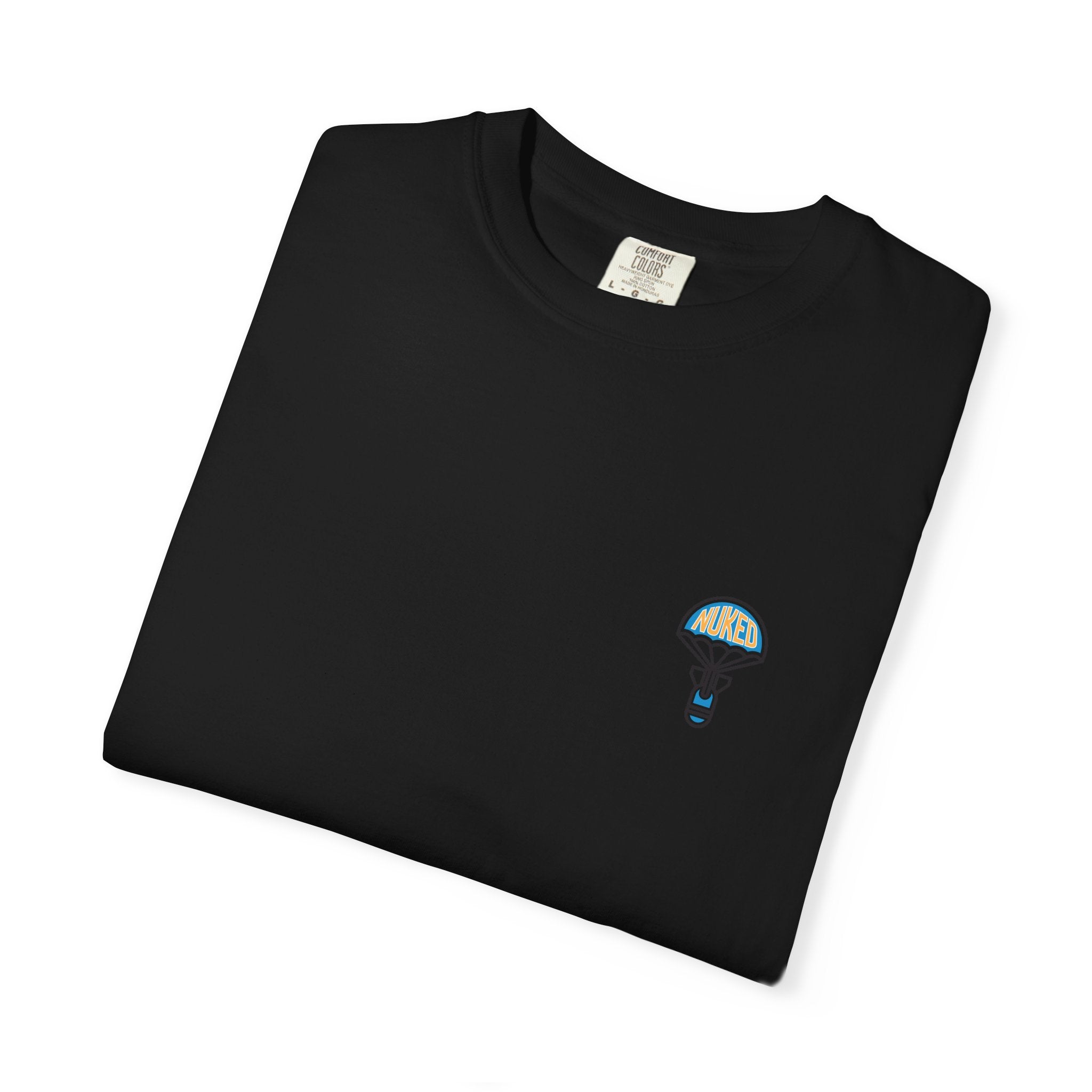 T-Shirt — Retro 'Nuke Vail' Graphic Tee with Mushroom Patch
