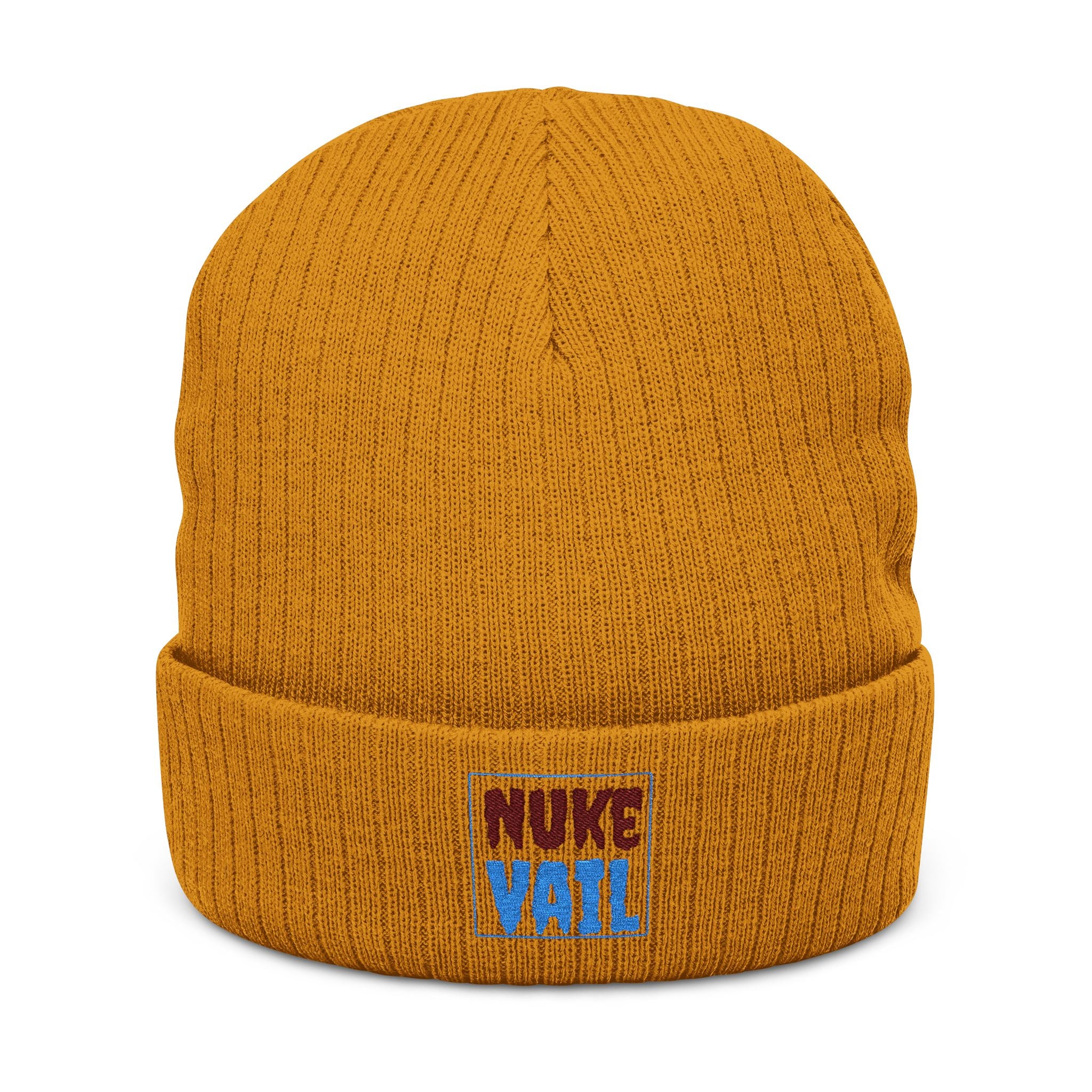 Nuke Vail Embroidered Ribbed Beanie