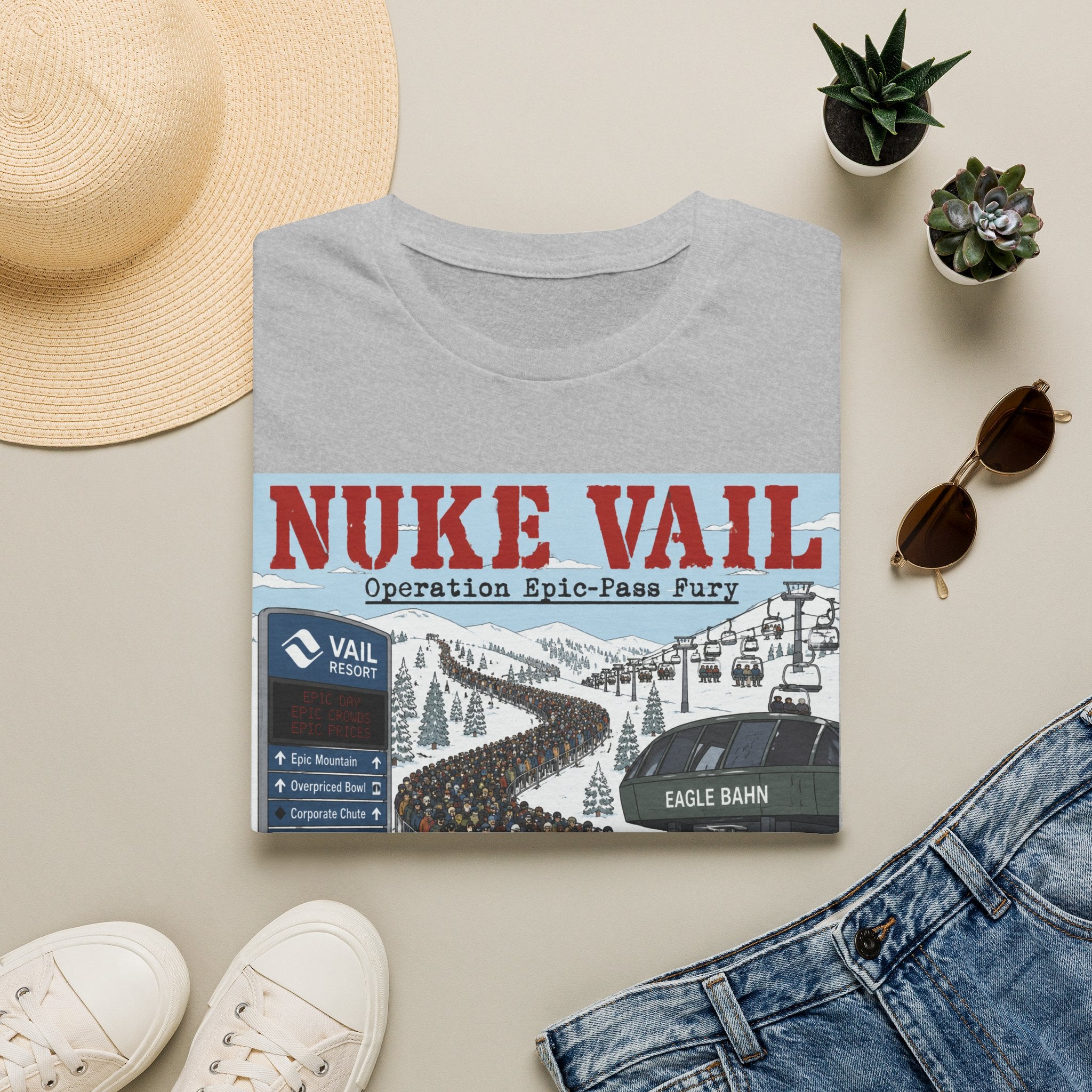 Nuke Vail Ski T-Shirt — 'Nuke Vail: Operation Epic-Fass Fury' Vintage Ski Resort Tee