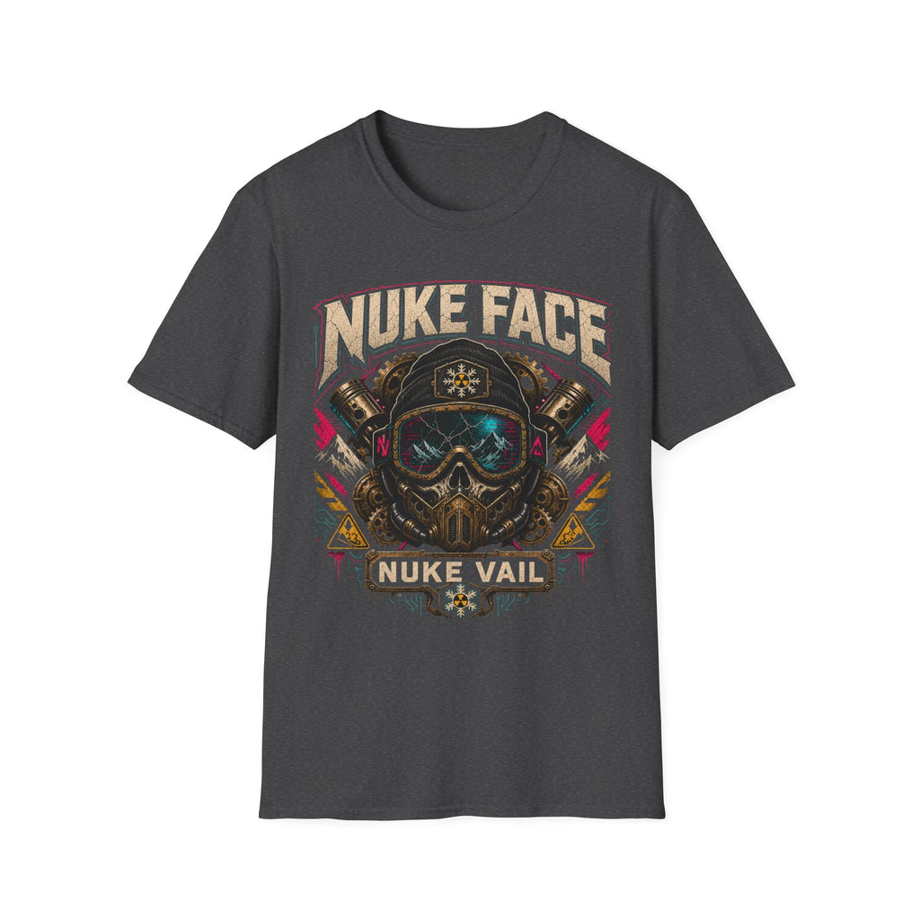 Nuke Face Graphic T-Shirt — Retro Gas Mask Skull Tee
