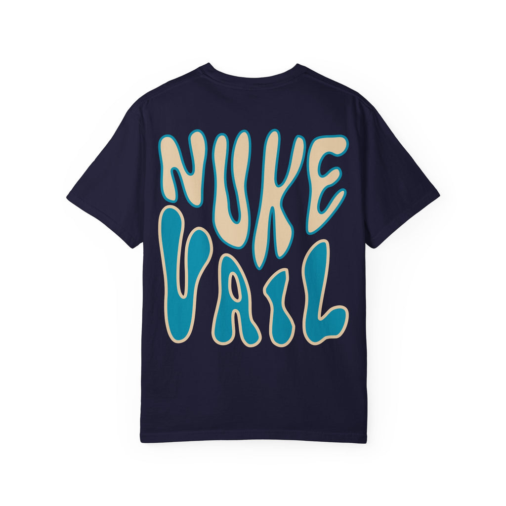 T-Shirt — Retro 'Nuke Vail' Graphic Tee with Mushroom Patch