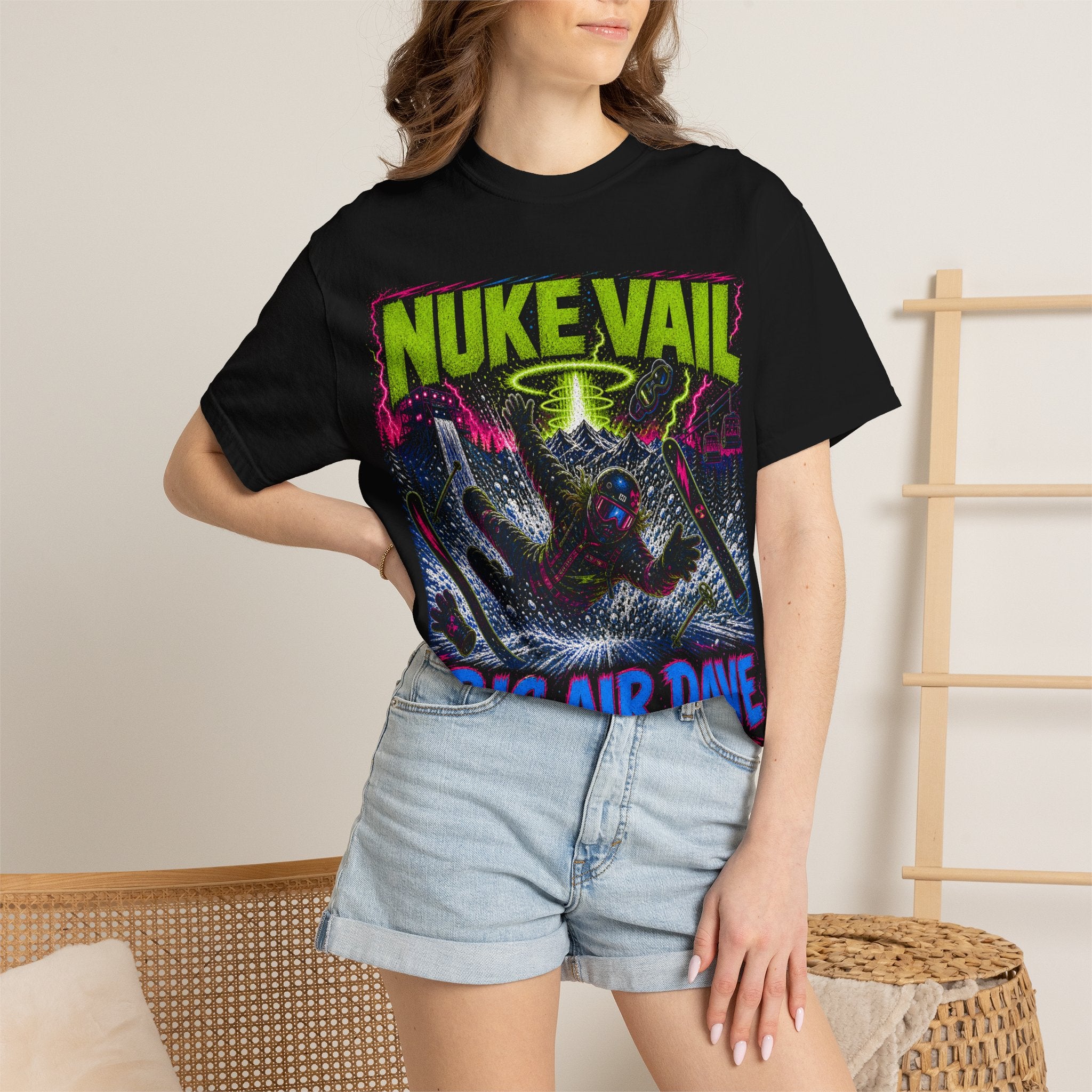 T-Shirt — "Nuke Vail" Big Air Dave Ski Graphic Tee