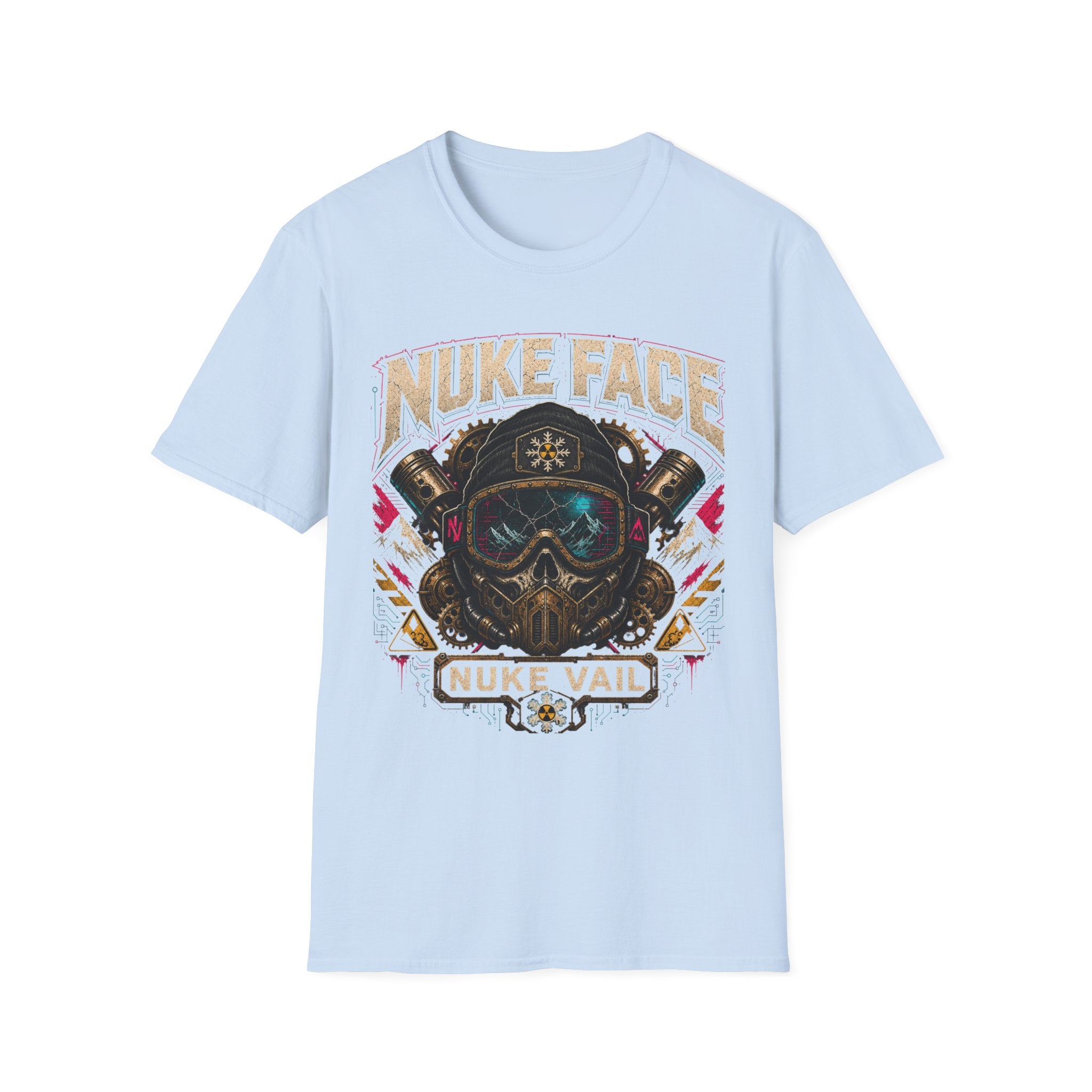 Nuke Face Graphic T-Shirt — Retro Gas Mask Skull Tee