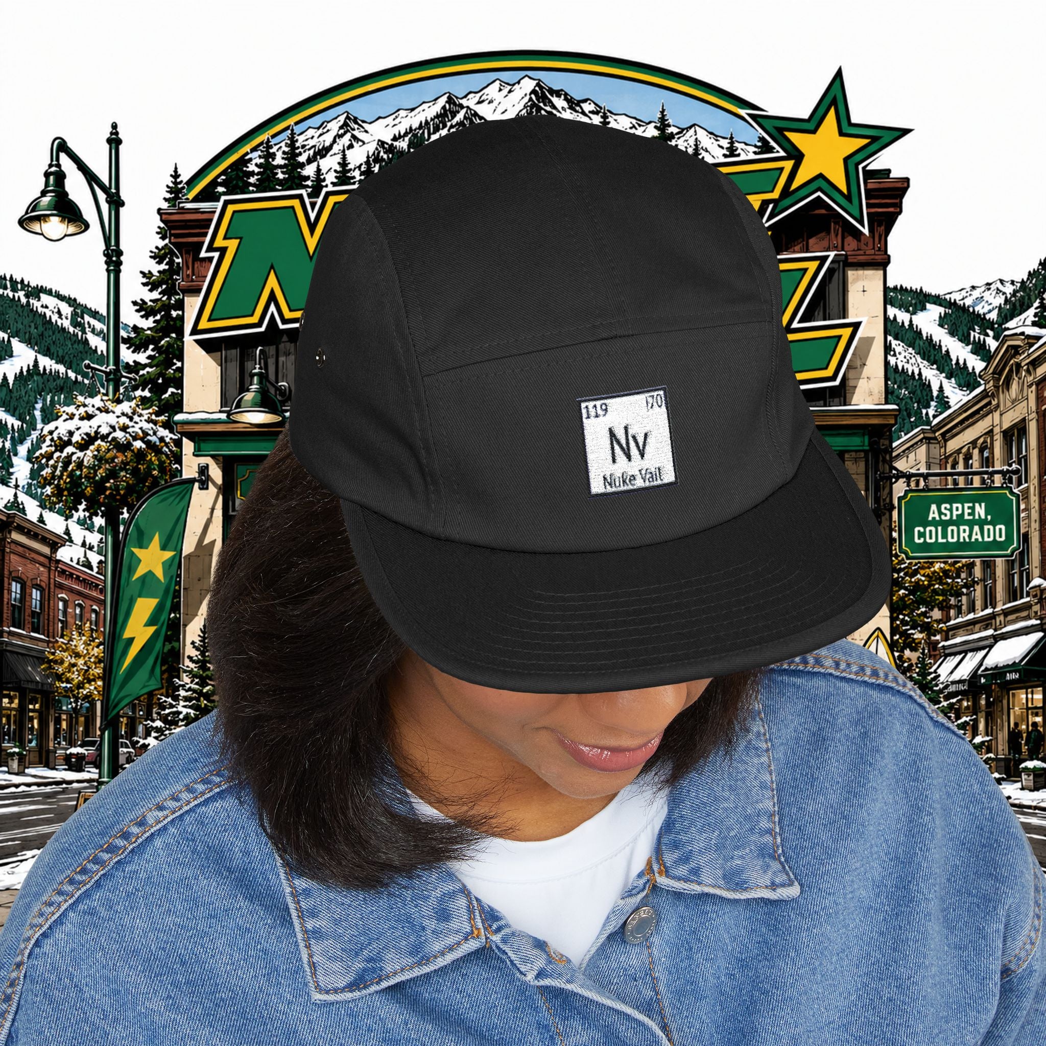 5 Panel Cap (Embroidery) - nuke vail element 119