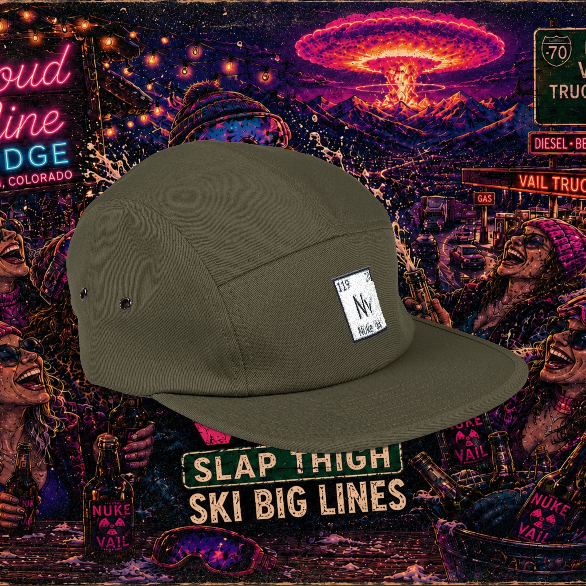 5 Panel Cap (Embroidery) - nuke vail element 119